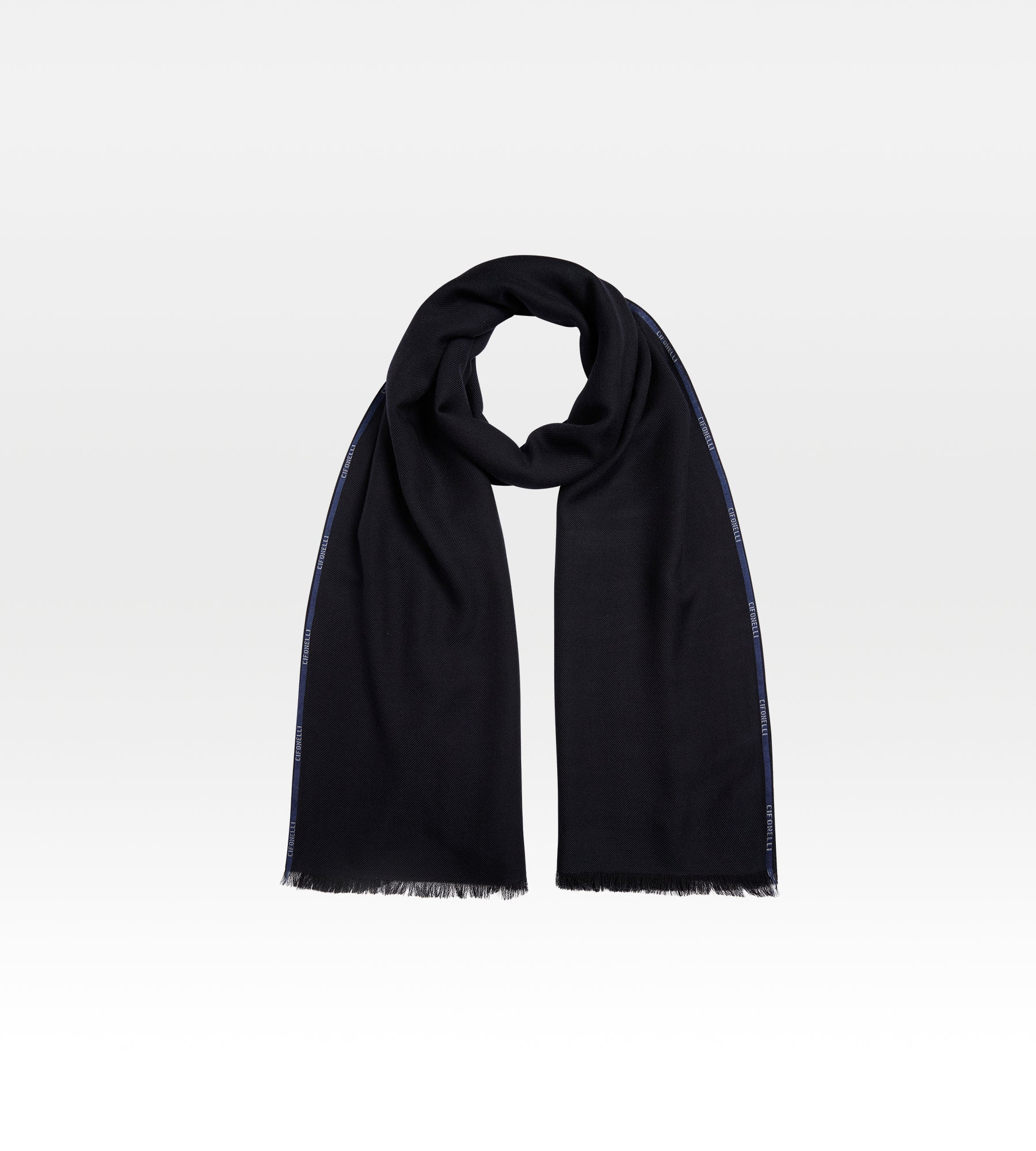 Echarpe bleue en cachemire & soie