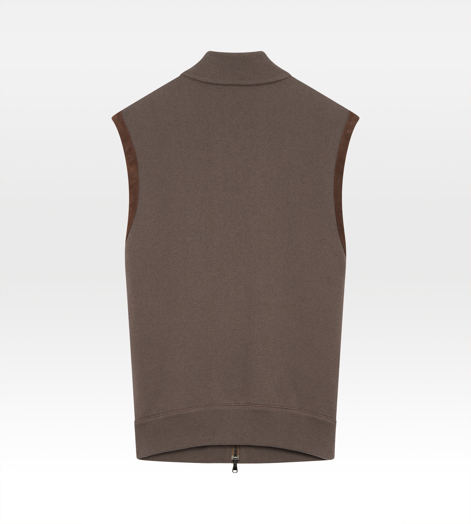 Veste sans manche en daim marron