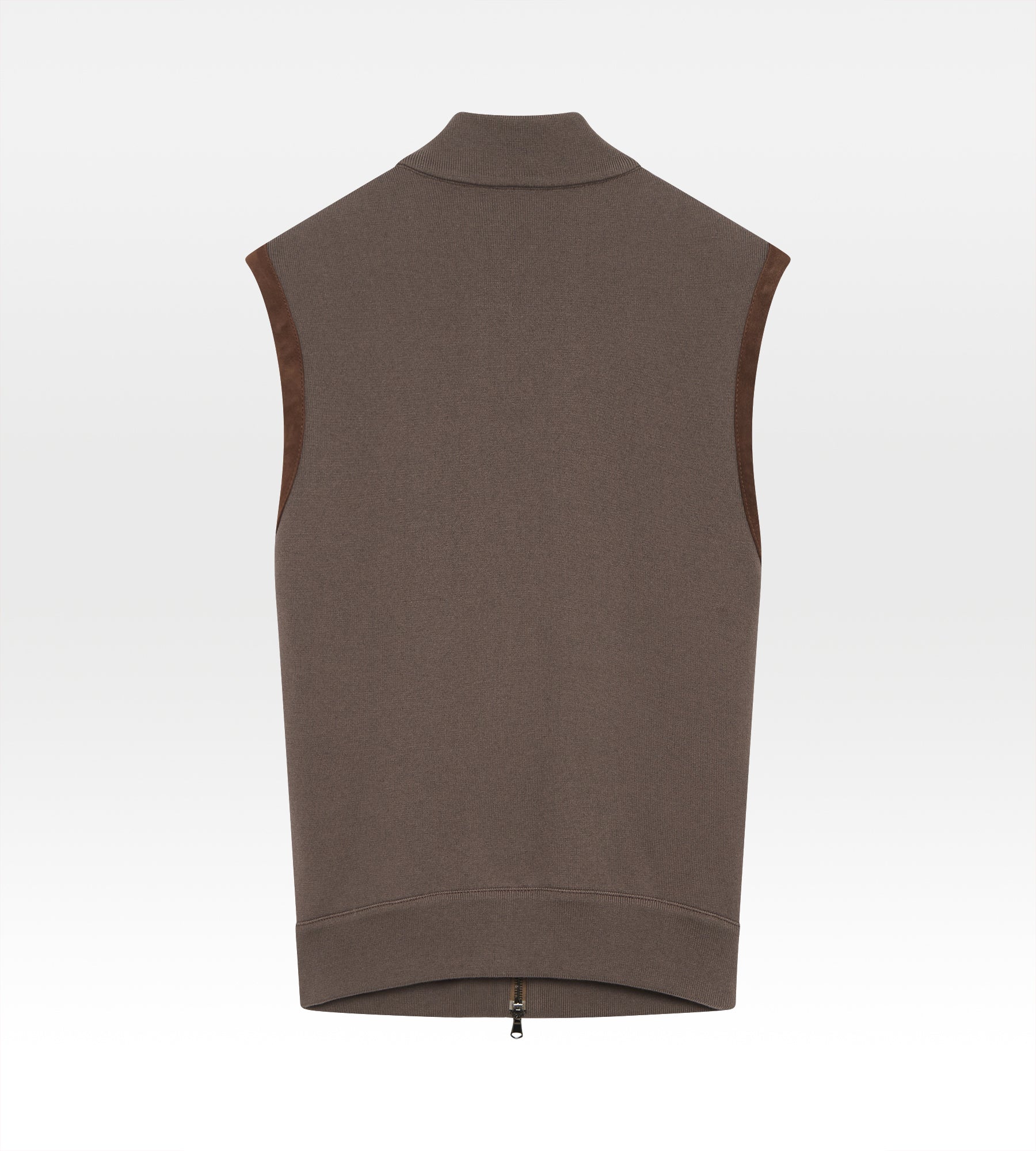 Veste sans manche en daim marron