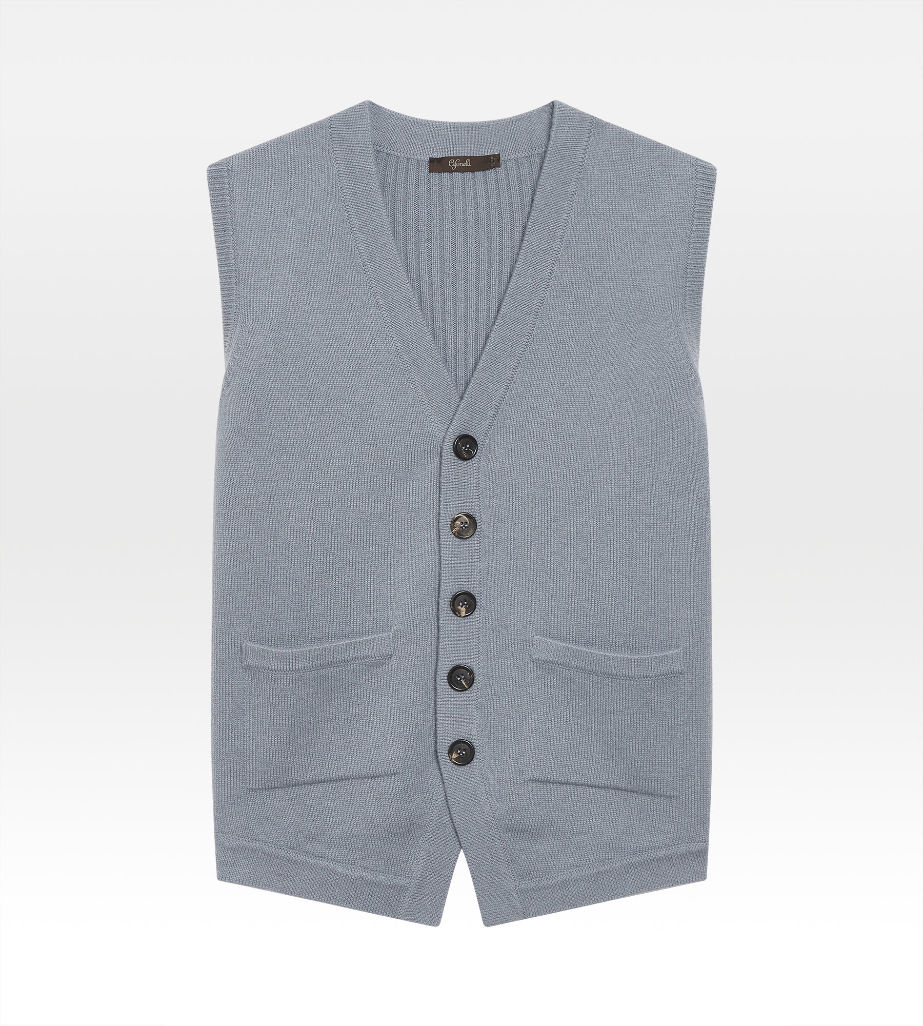 Gilet sans manche en cachemire gris