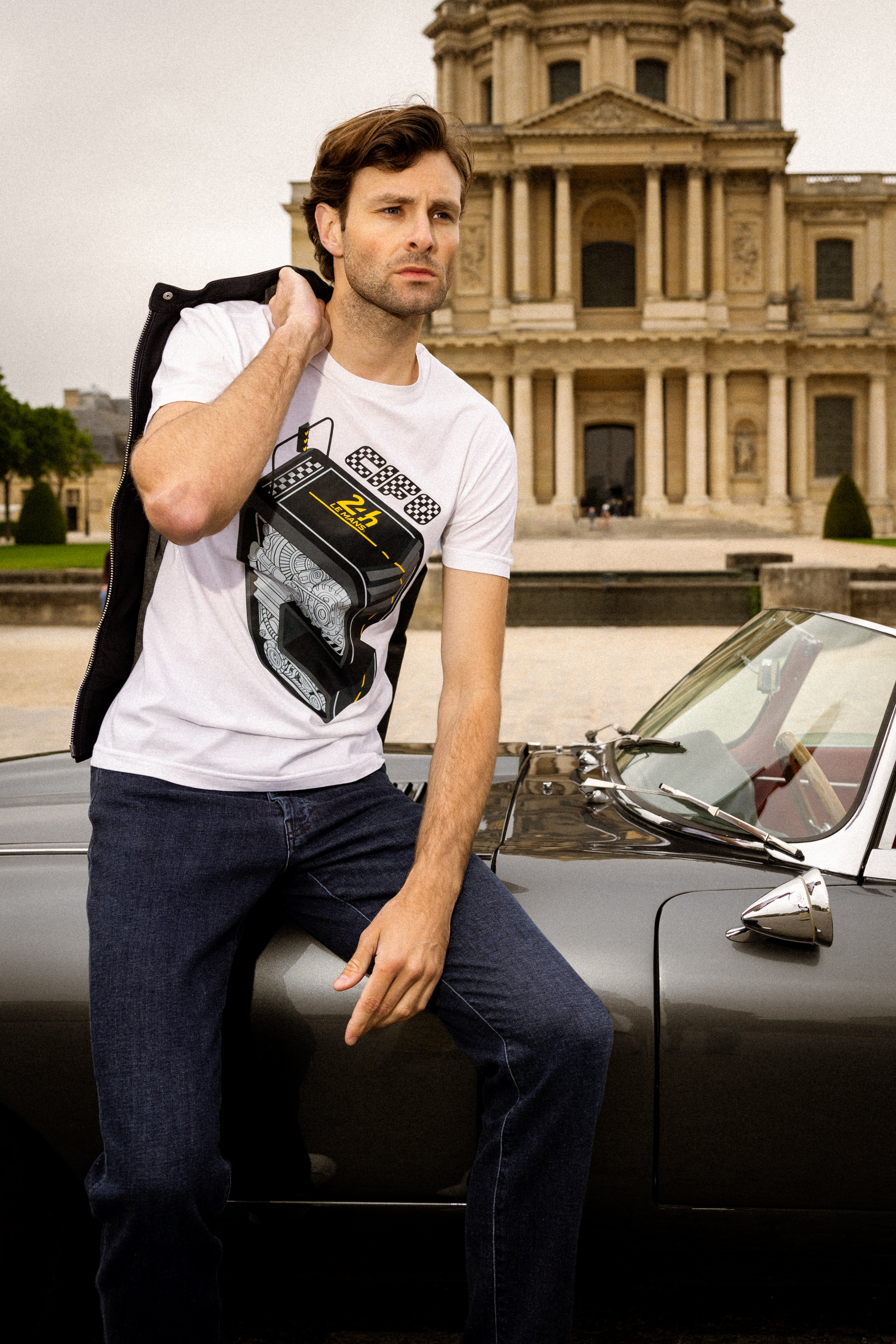 T-shirt en coton blanc & noir - 24h du Mans
