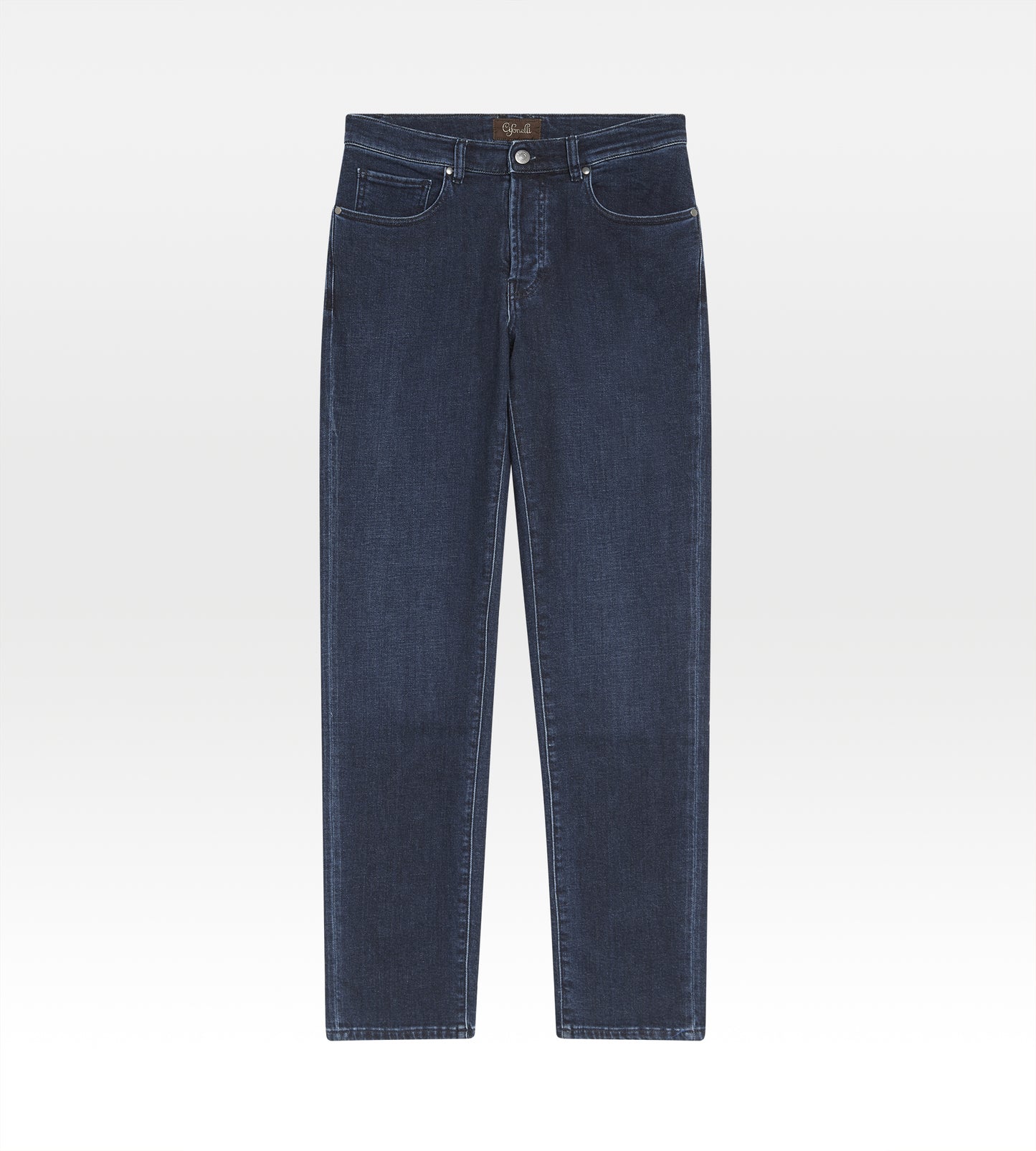 Jeans SKIM en coton & cachemire bleu marine