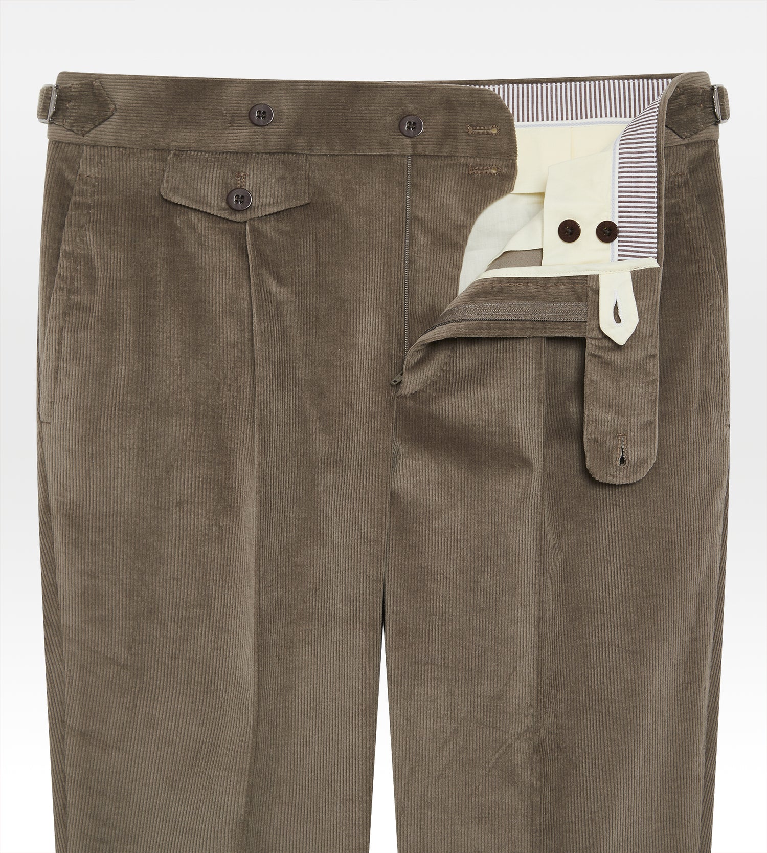 Pantalon en velours côtelé taupe