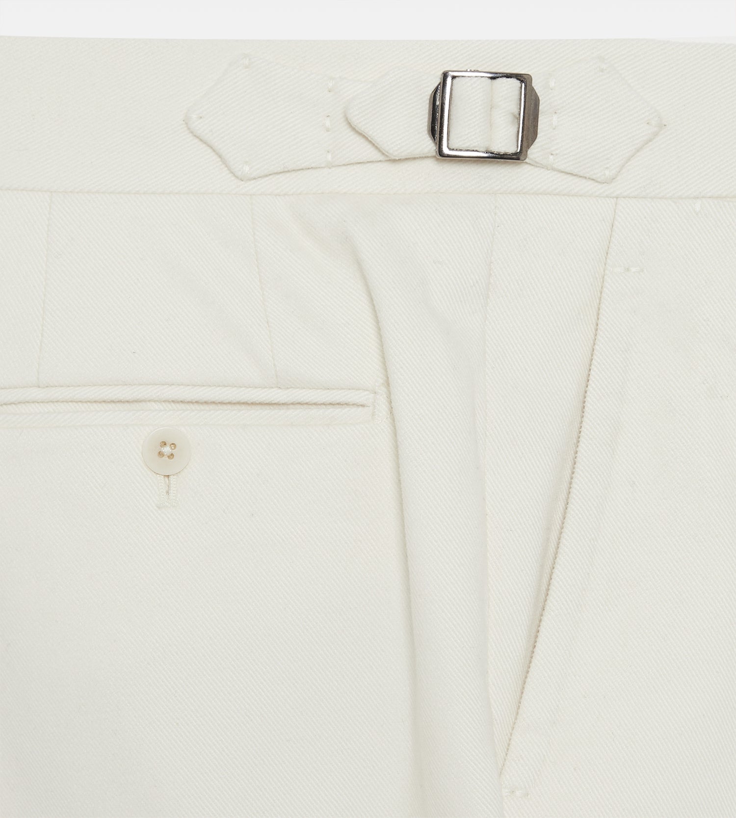Pantalon crème en coton & laine