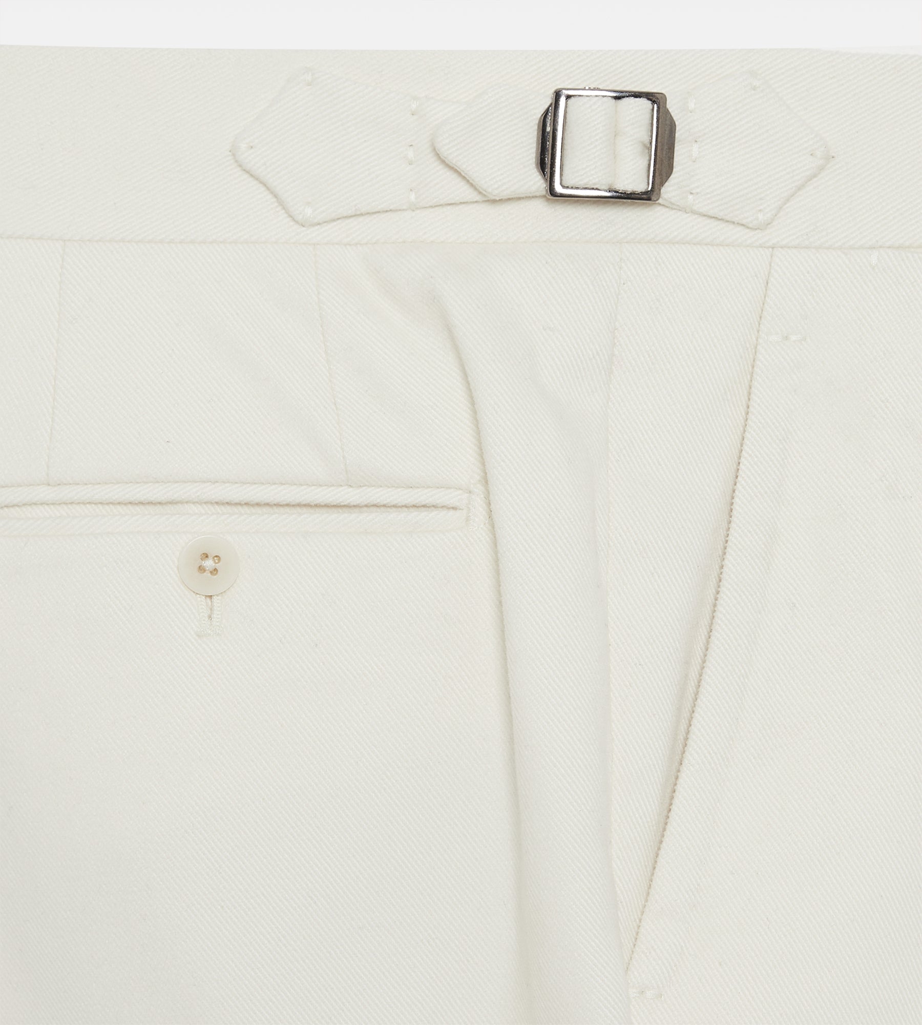 Pantalon crème en coton & laine