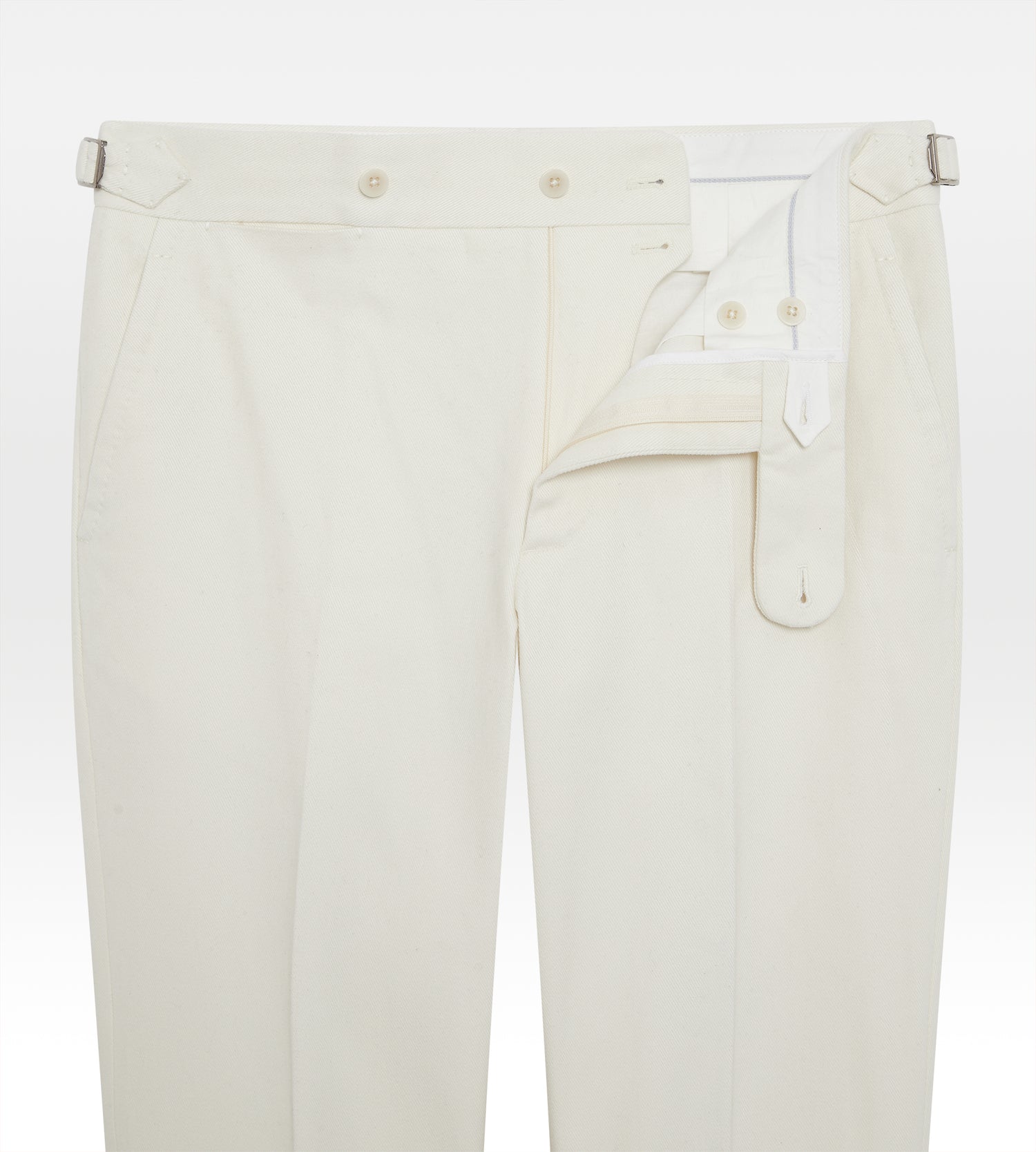 Pantalon crème en coton & laine