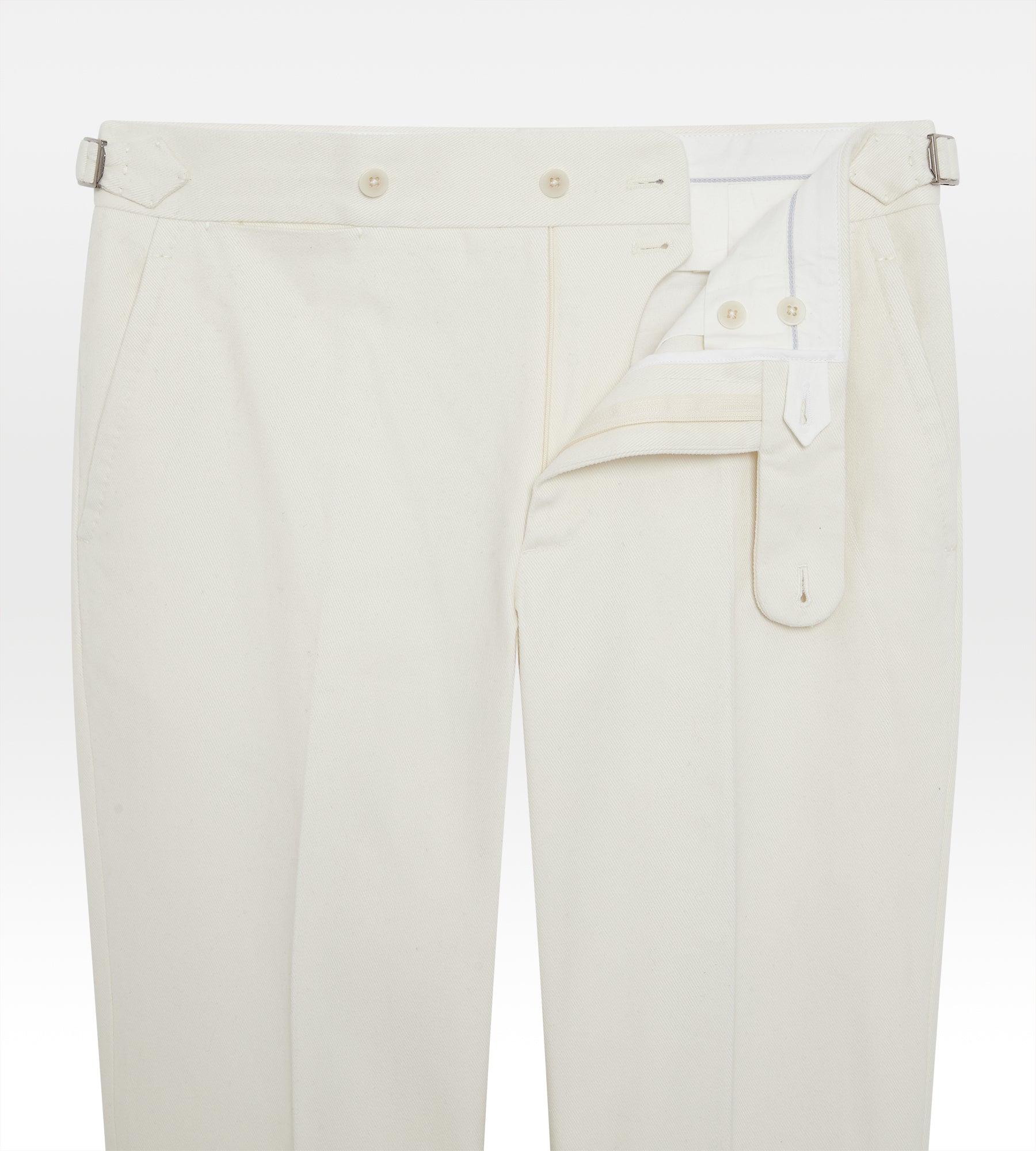 Pantalon crème en coton & laine