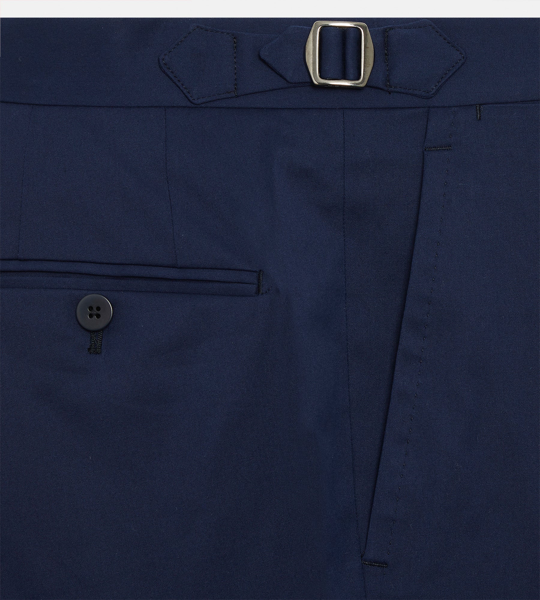 Pantalon classique en coton bleu marine