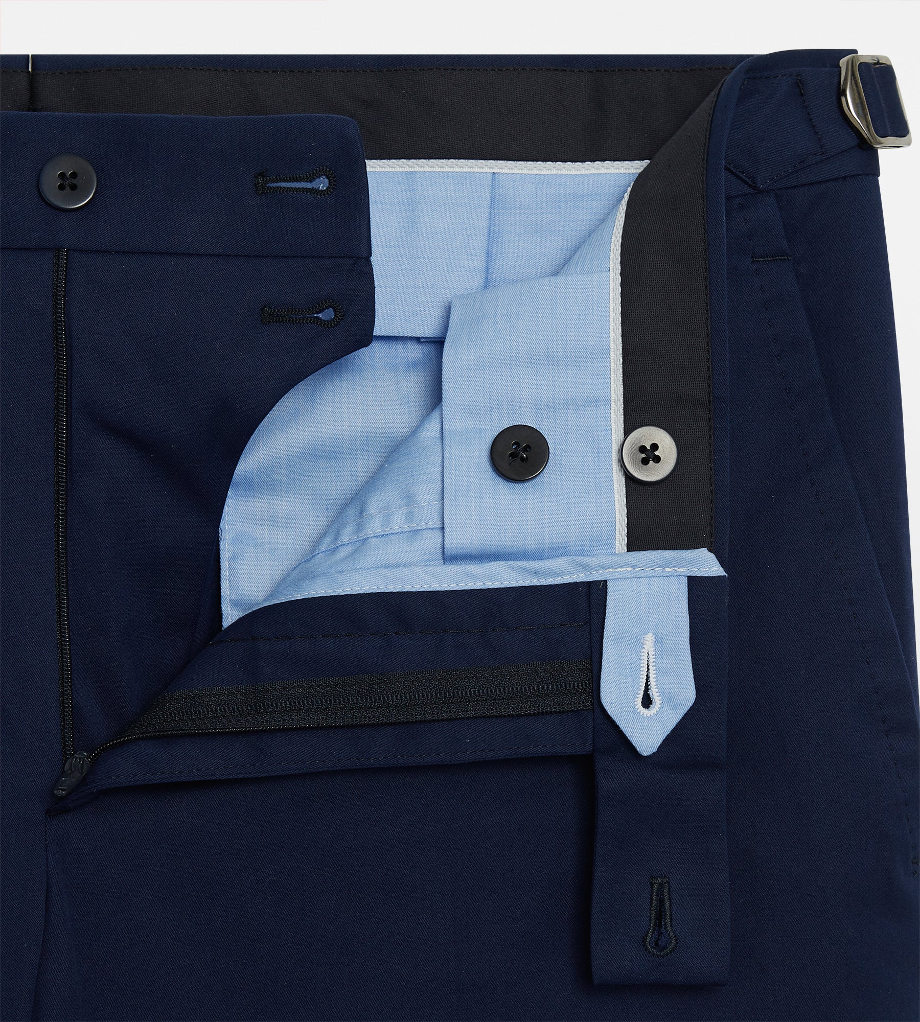 Pantalon classique en coton bleu marine