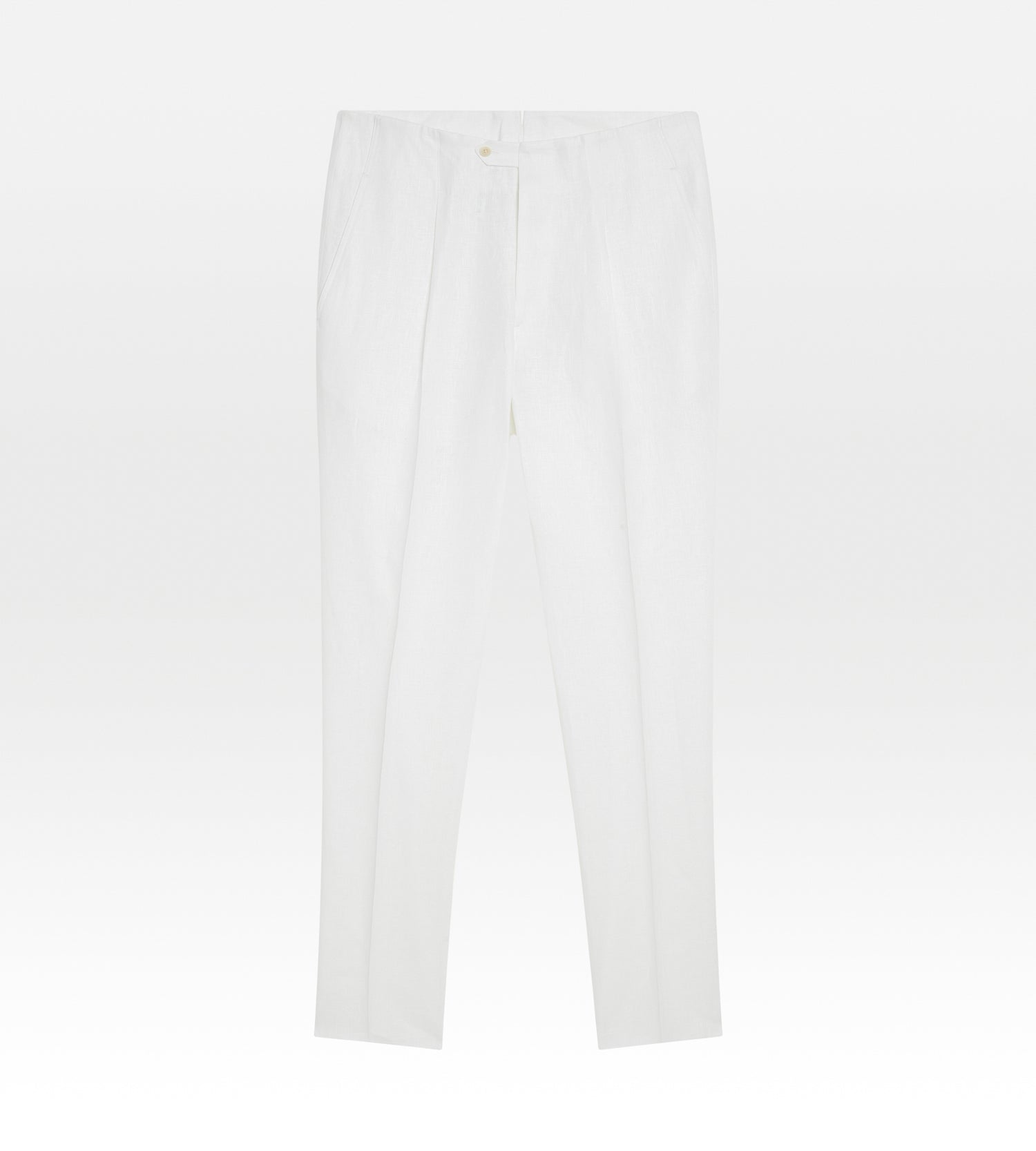 Pantalon sartorial en lin blanc