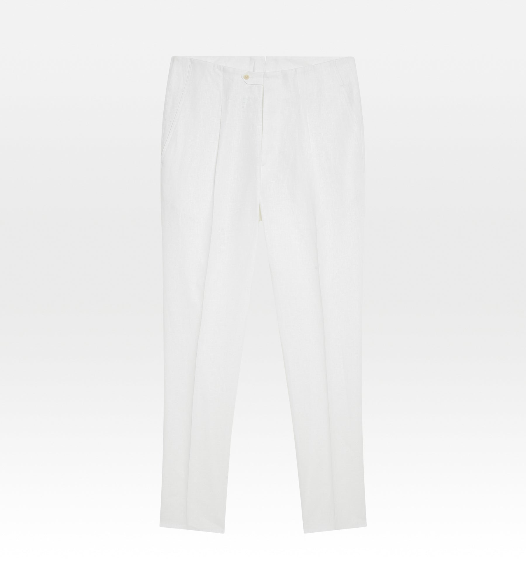 Pantalon sartorial en lin blanc