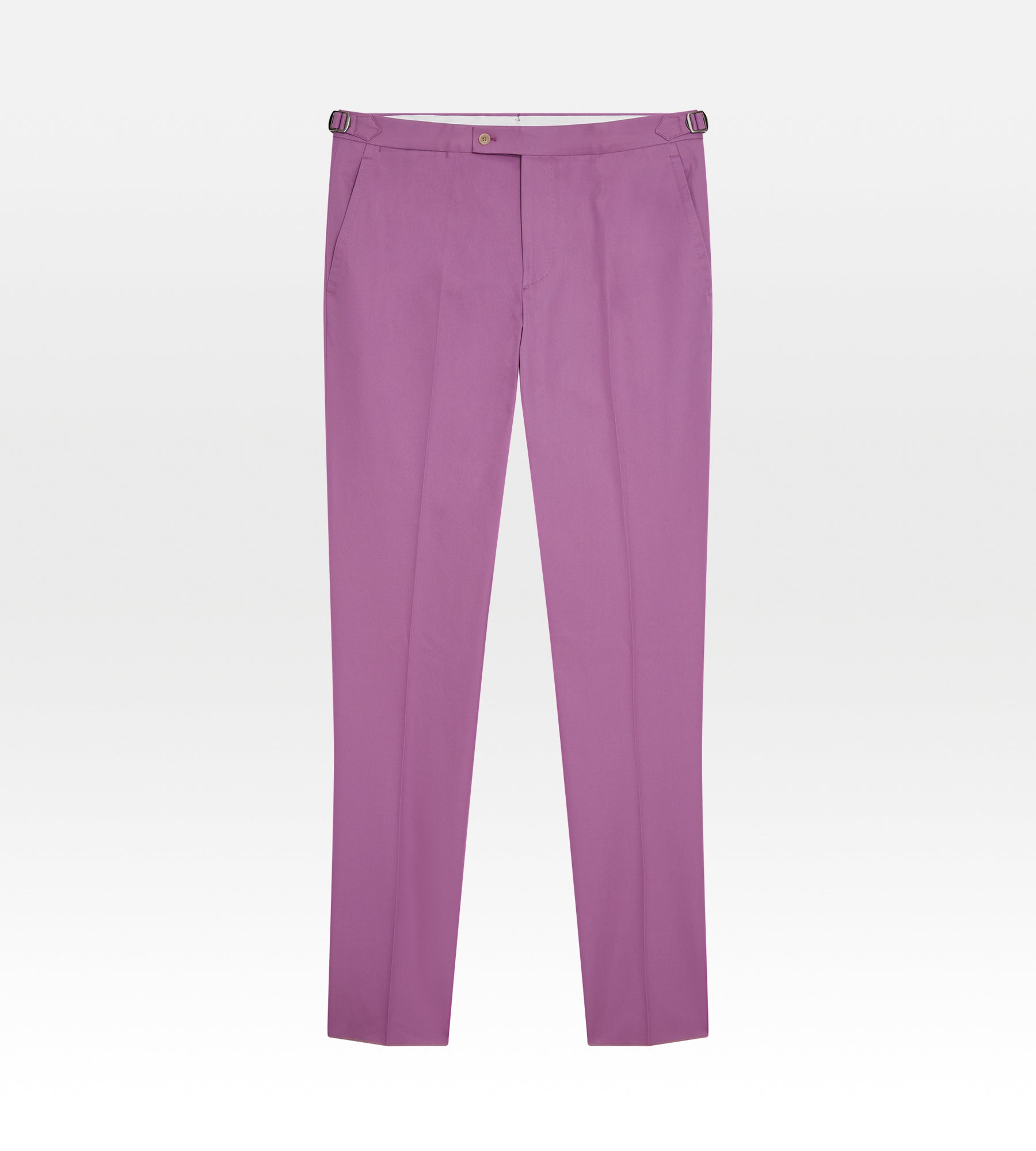 Pantalon classique en coton rose