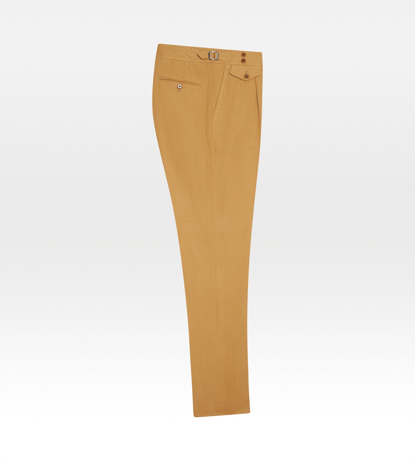 Pantalon 1 pli en lin camel