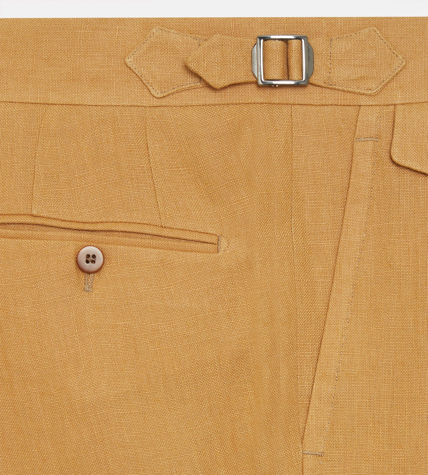 Pantalon 1 pli en lin camel