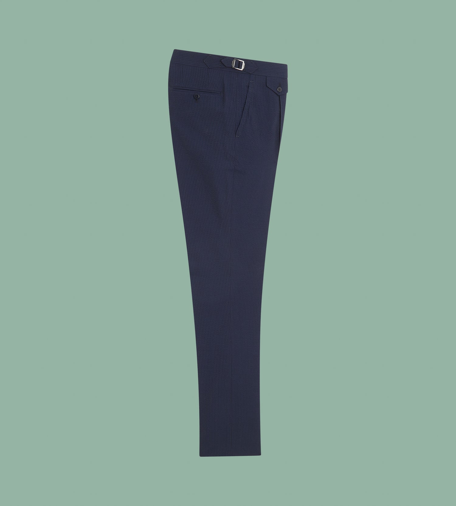 Pantalon bleu marine en seersucker