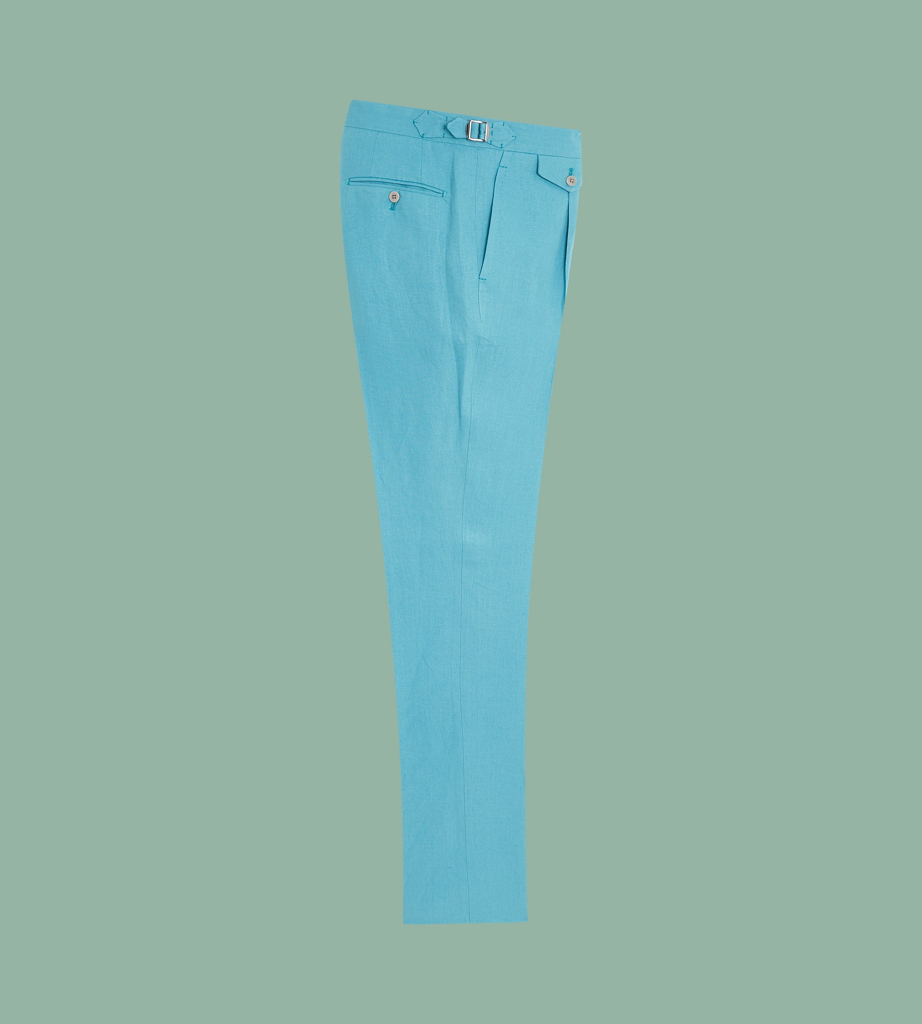 Pantalon turquoise en lin