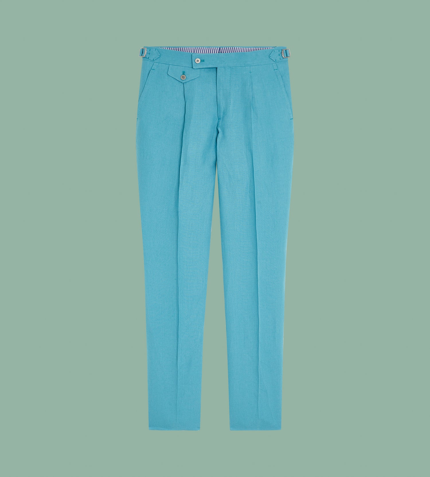 Pantalon turquoise en lin