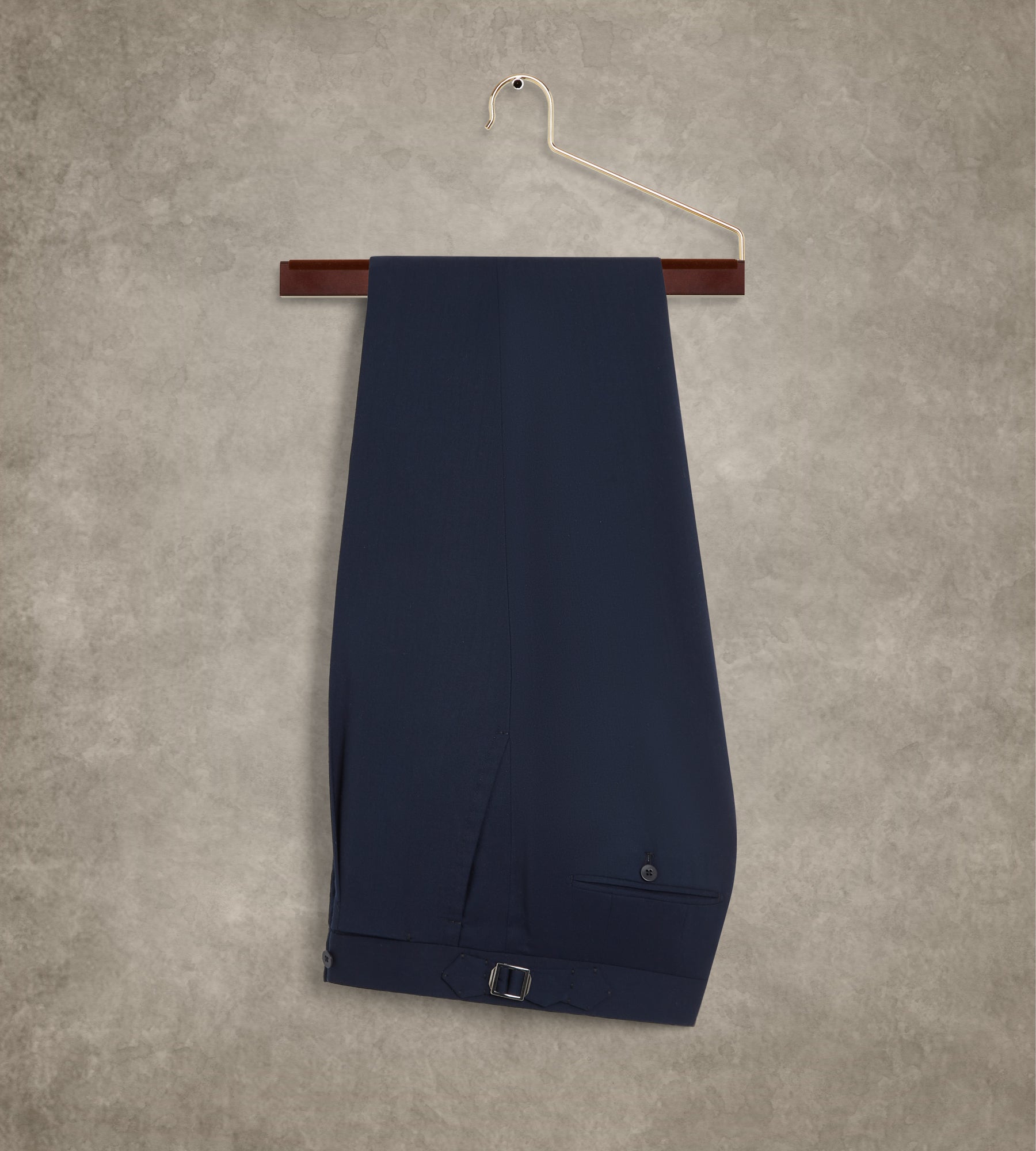 Costume croisé bas bleu marine en laine