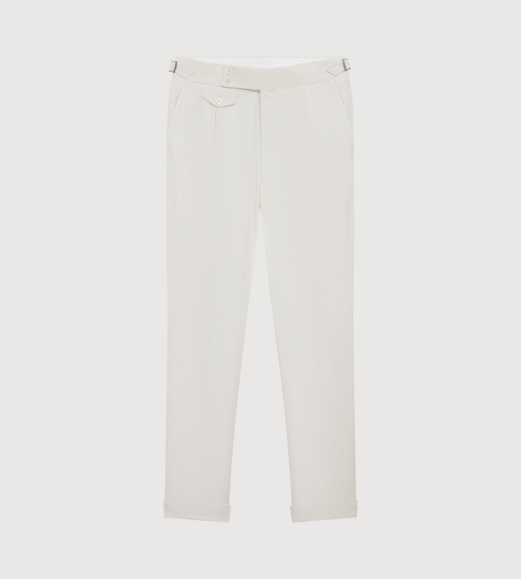 Pantalon en velours côtelé crème