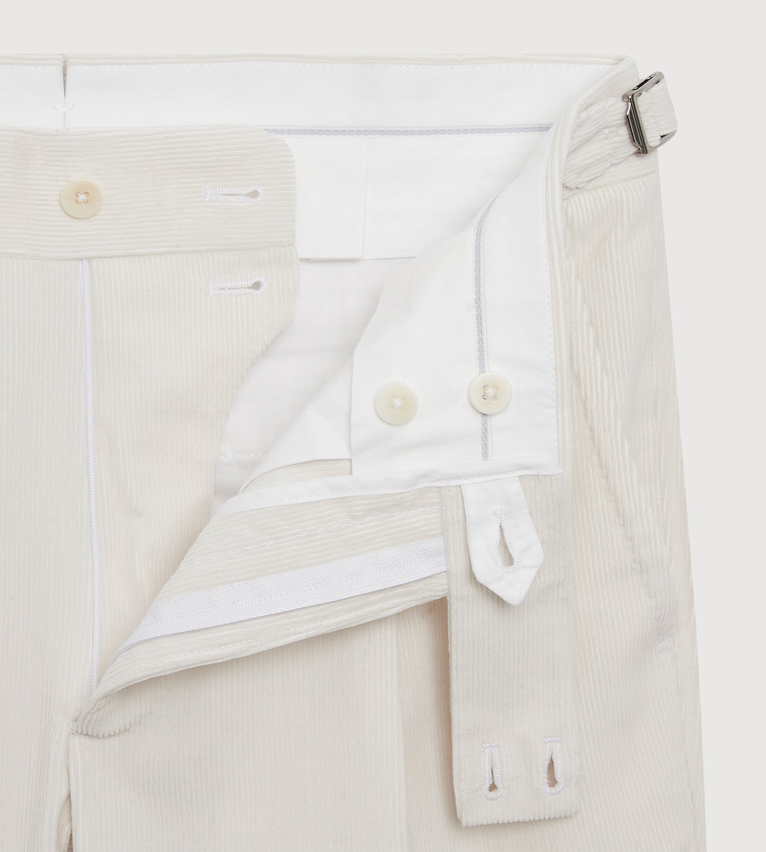 Pantalon en velours côtelé crème