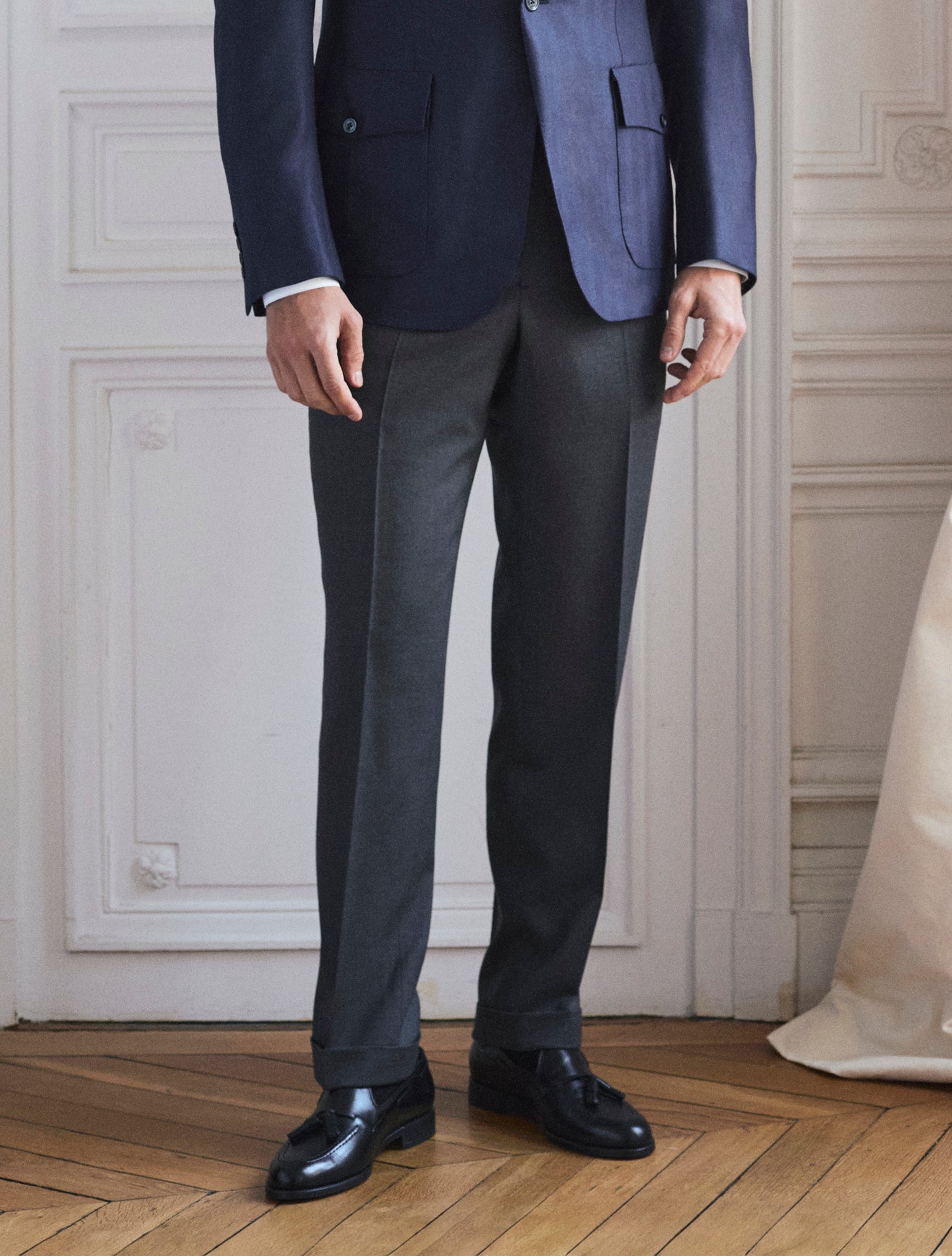 Pantalon gris en laine