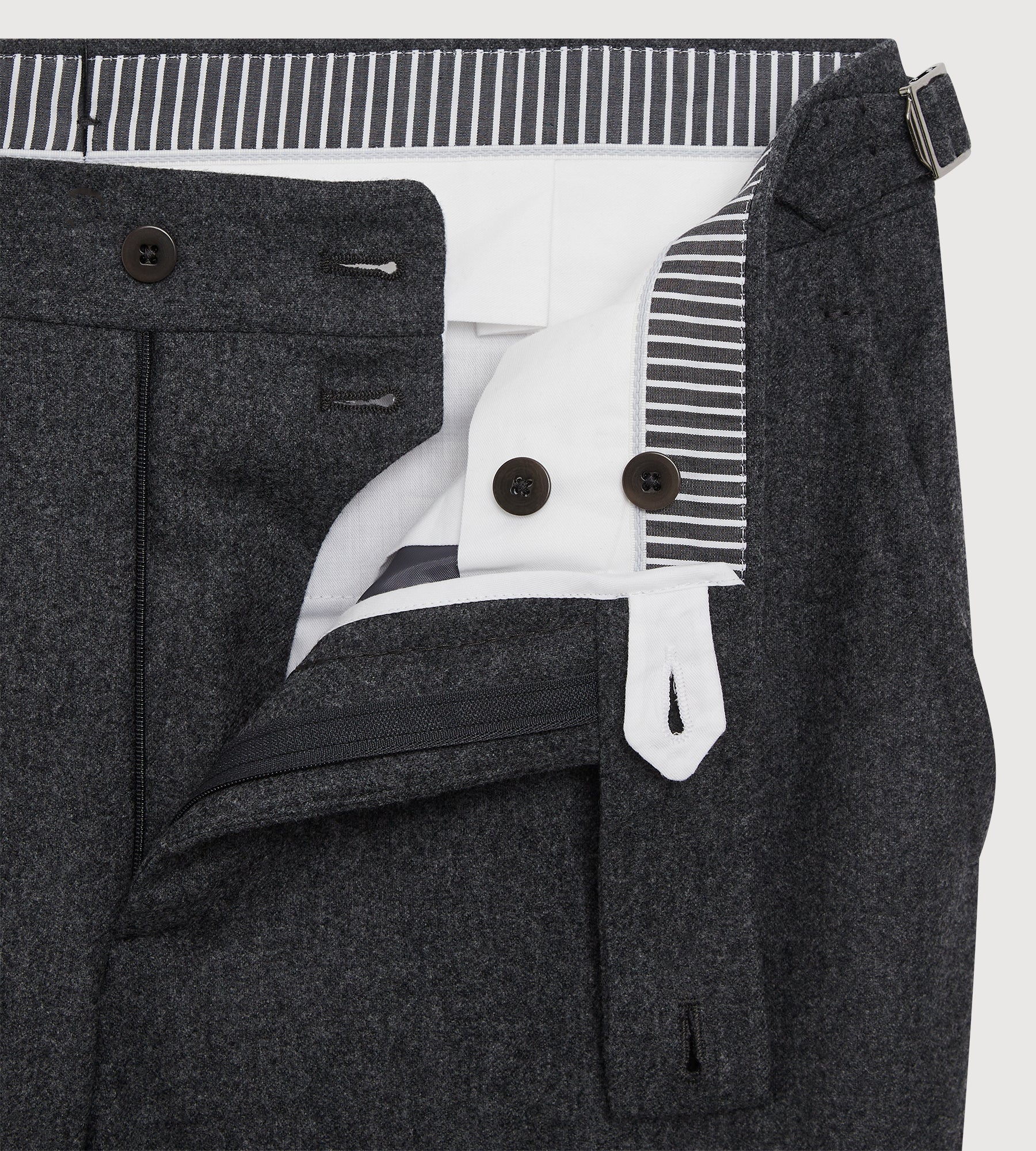 Pantalon en flanelle de laine gris foncé