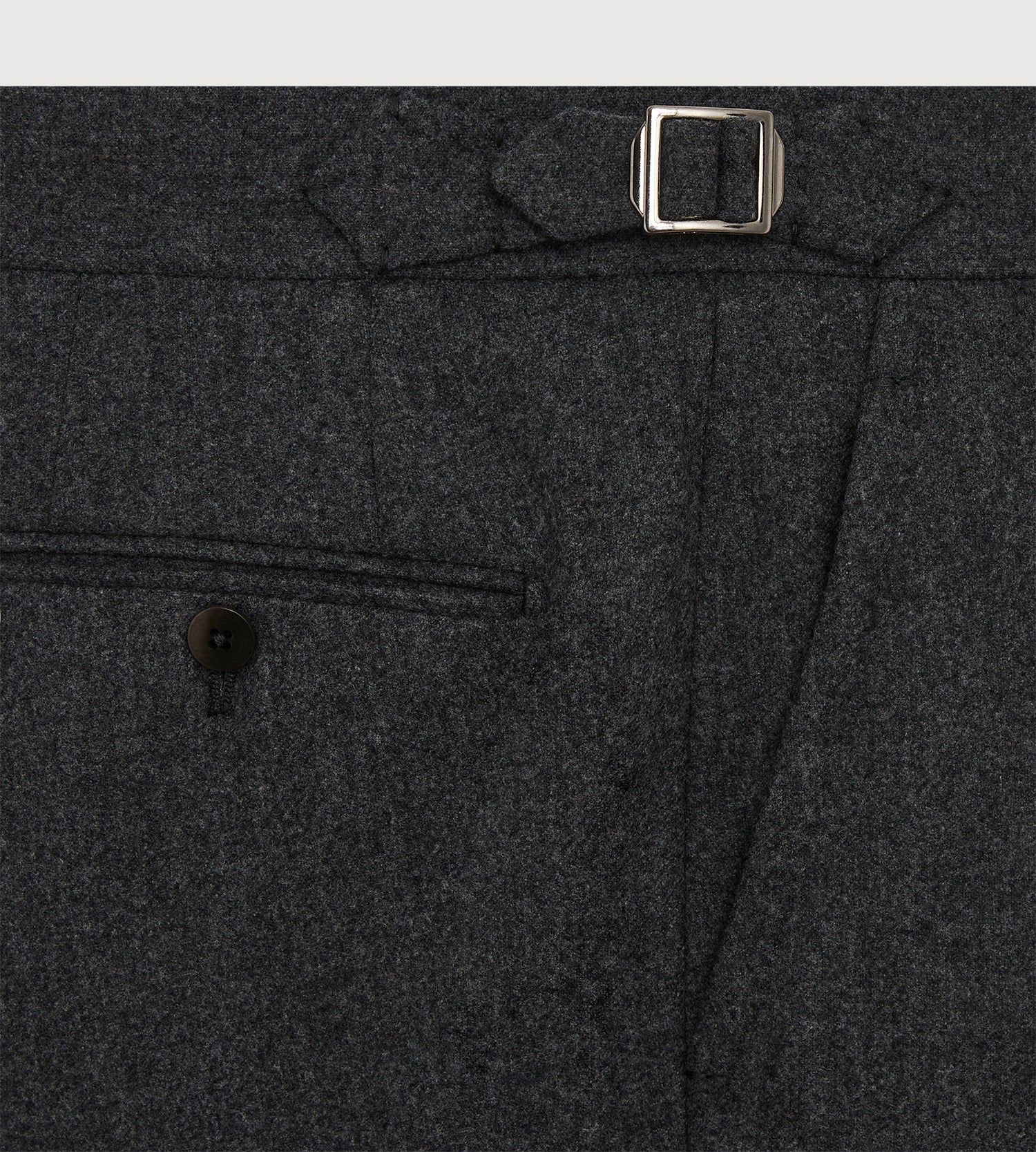 Pantalon en flanelle de laine gris foncé