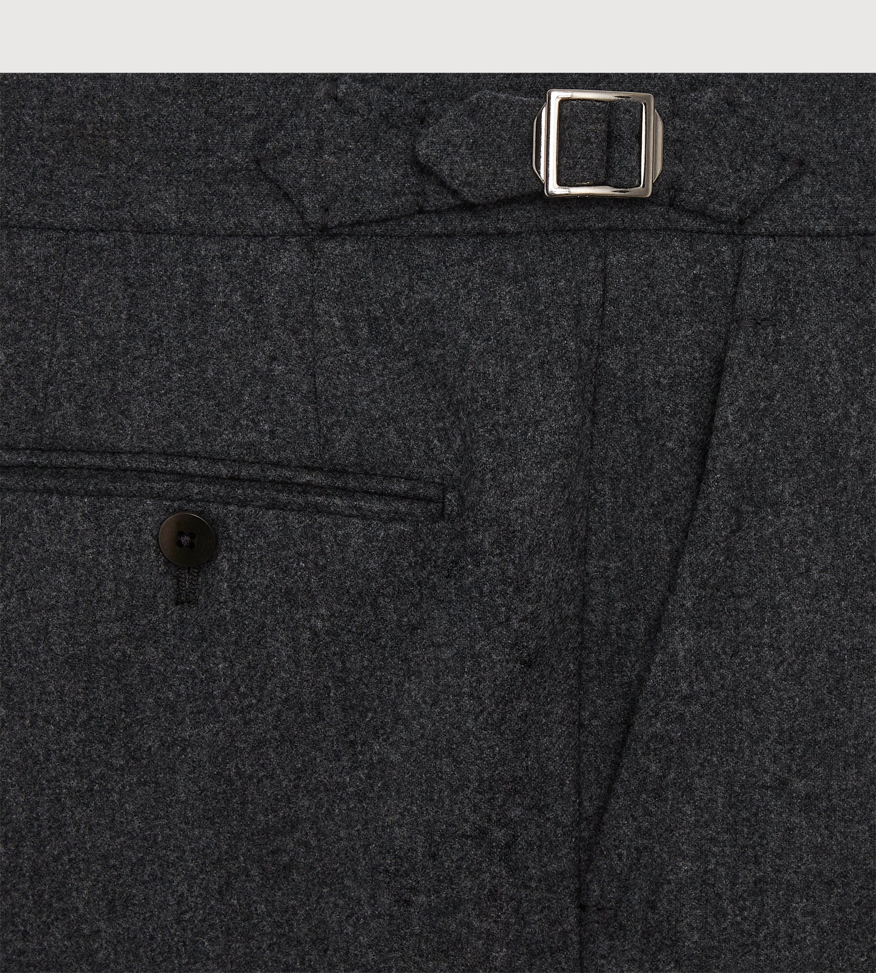 Pantalon en flanelle de laine gris foncé