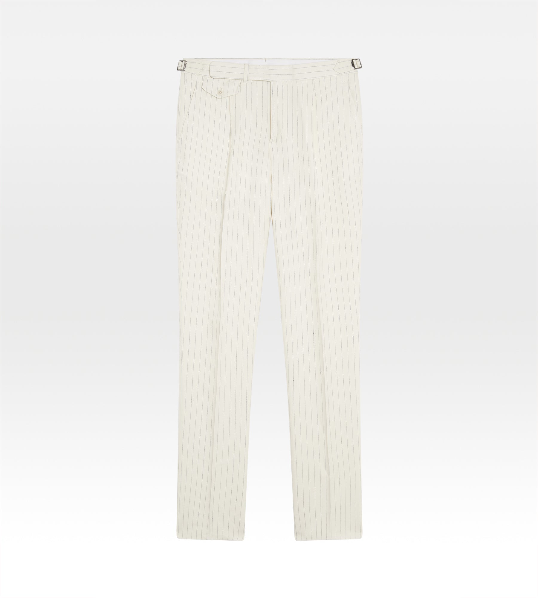 Pantalon en lin ivoire rayé bleu - 24h du Mans