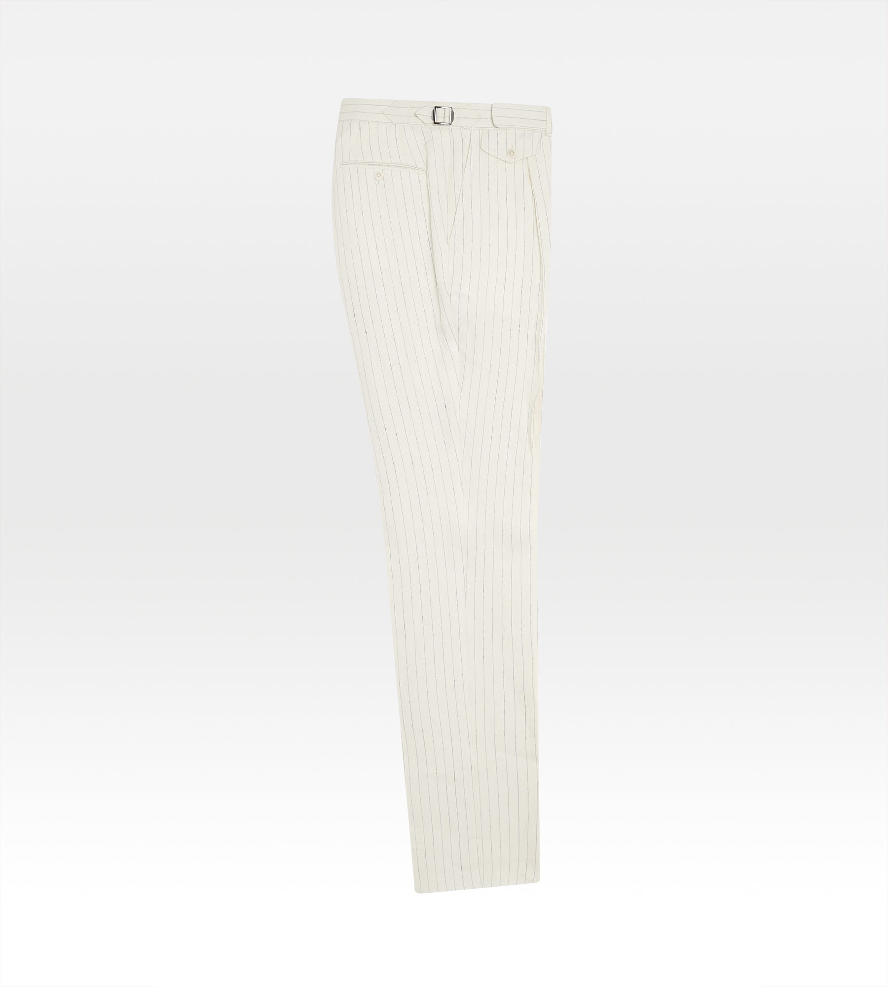 Pantalon en lin ivoire rayé bleu - 24h du Mans
