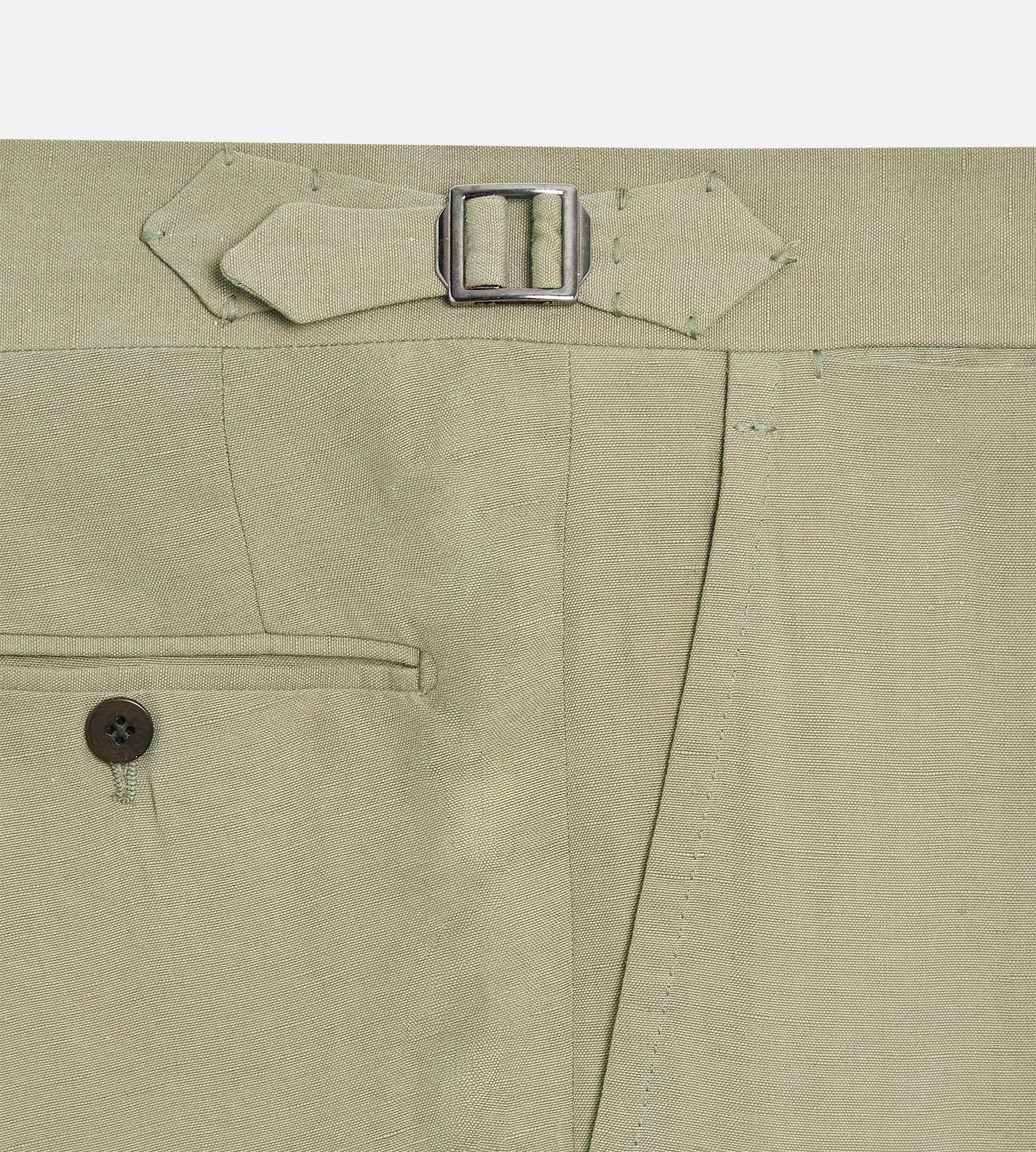 Pantalon en coton & lin olive