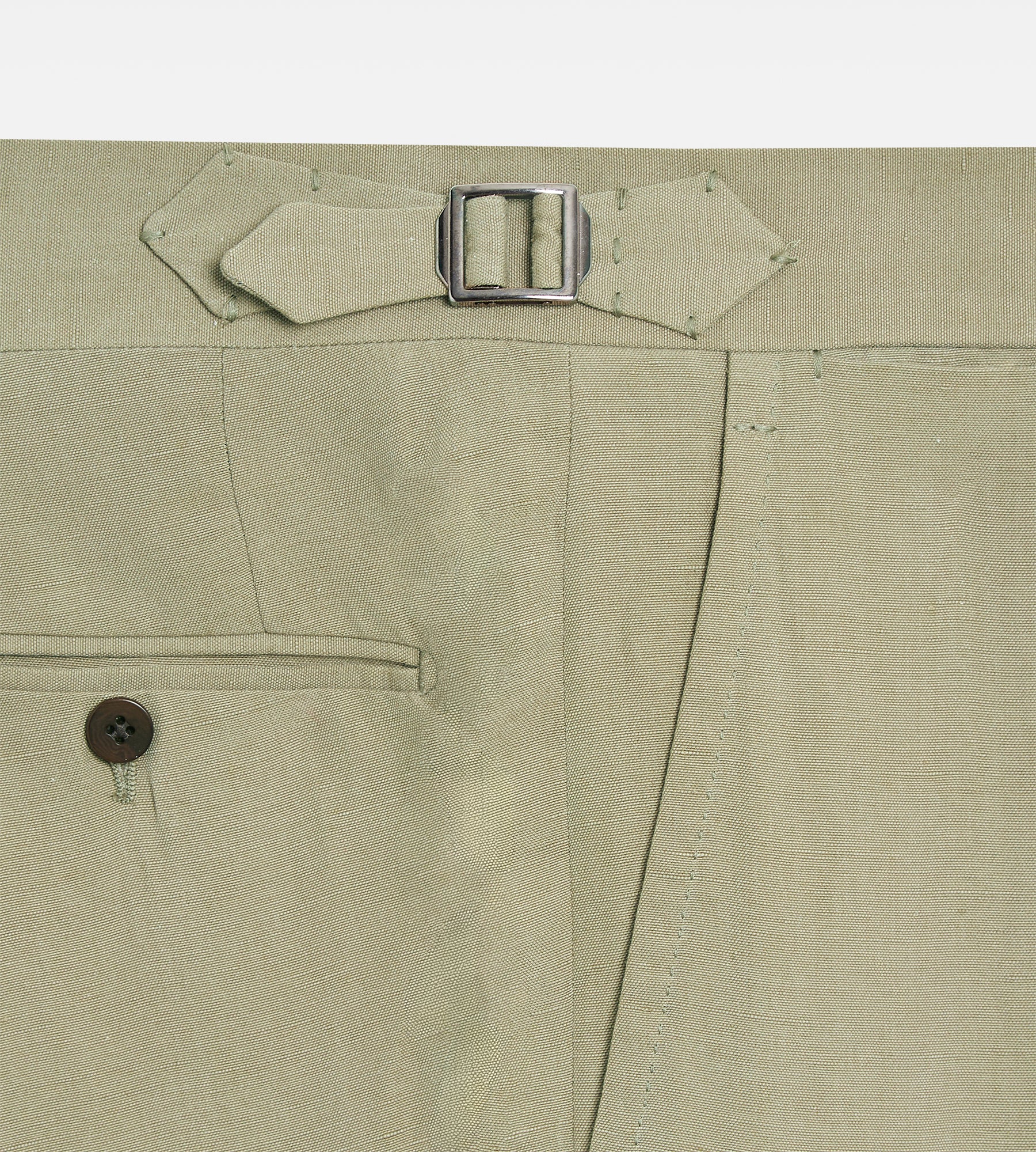 Pantalon en coton & lin olive