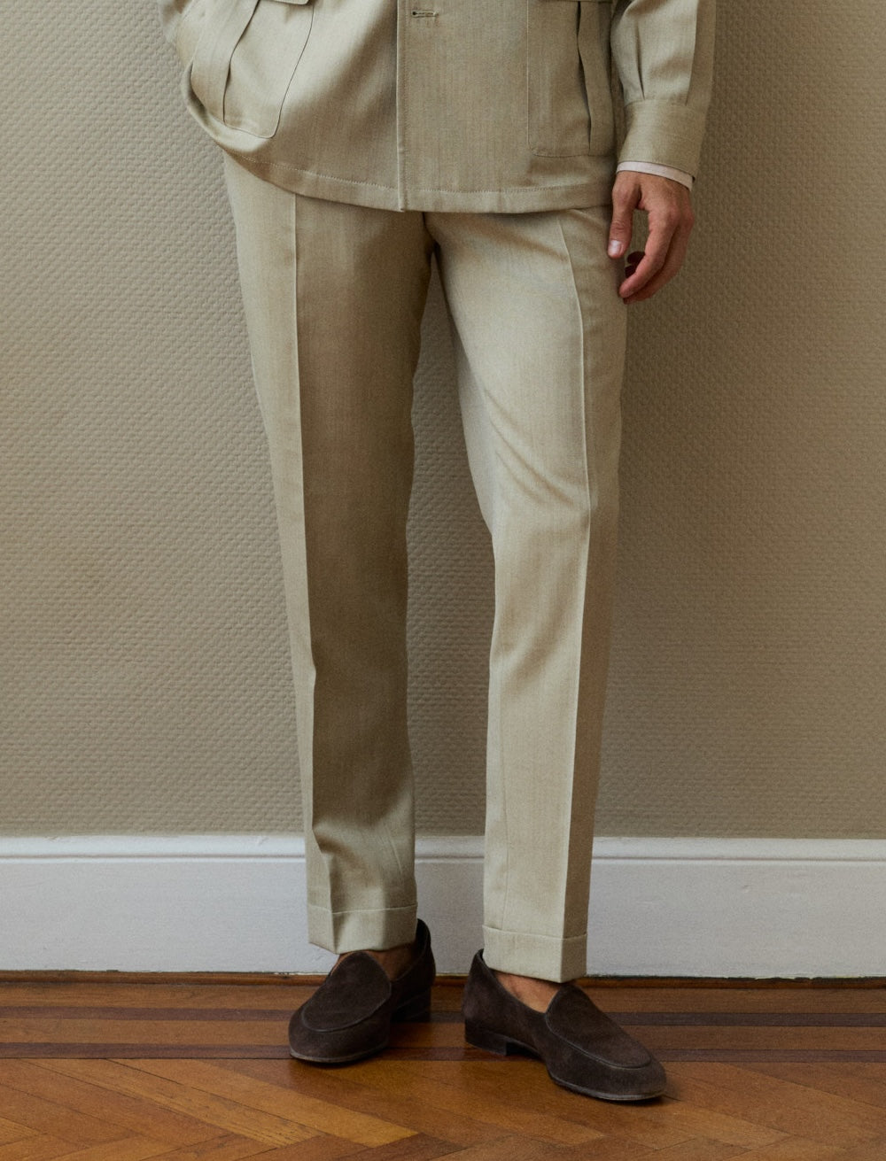 Pantalon solaro beige en laine