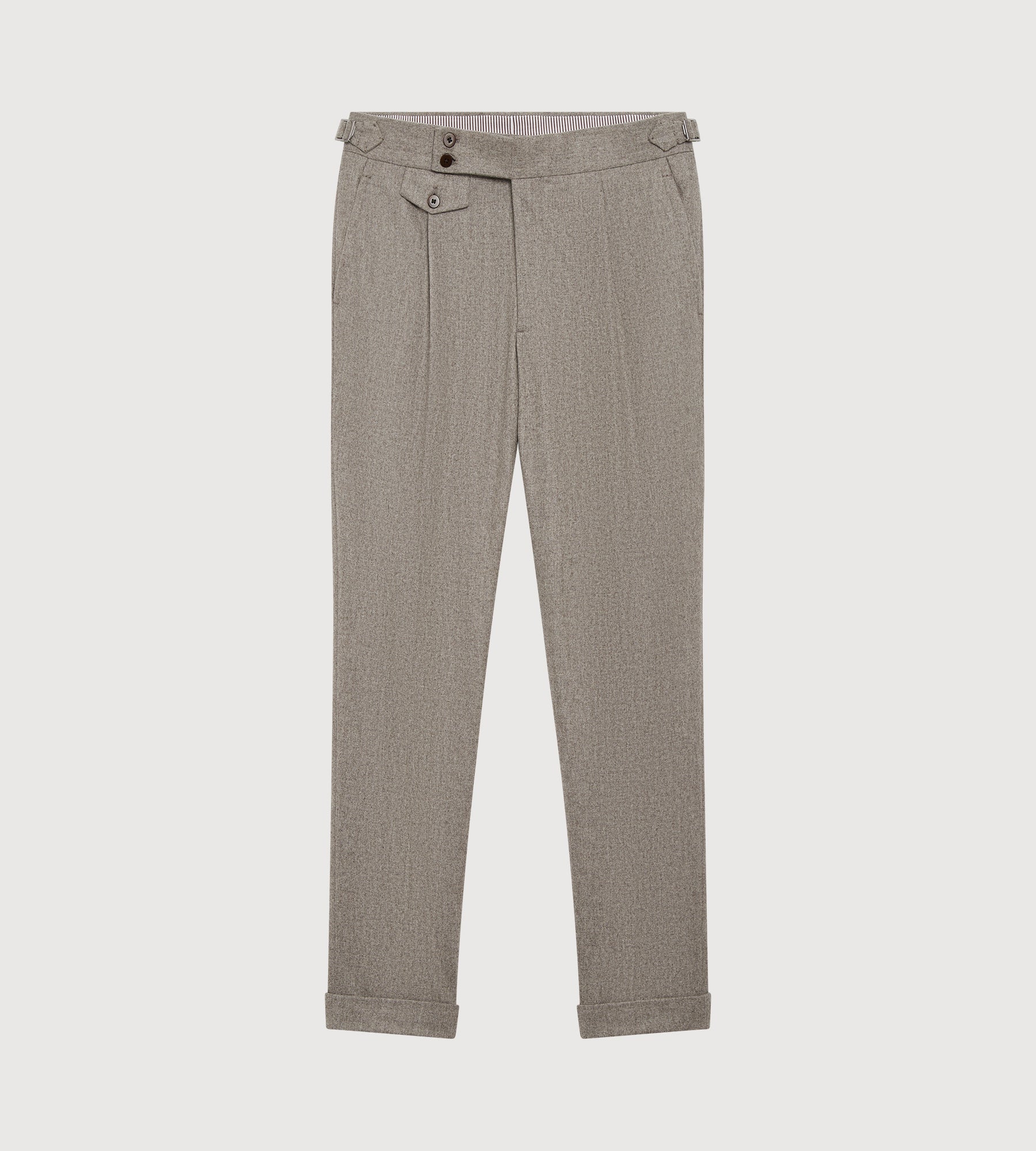Pantalon en flanelle de laine taupe