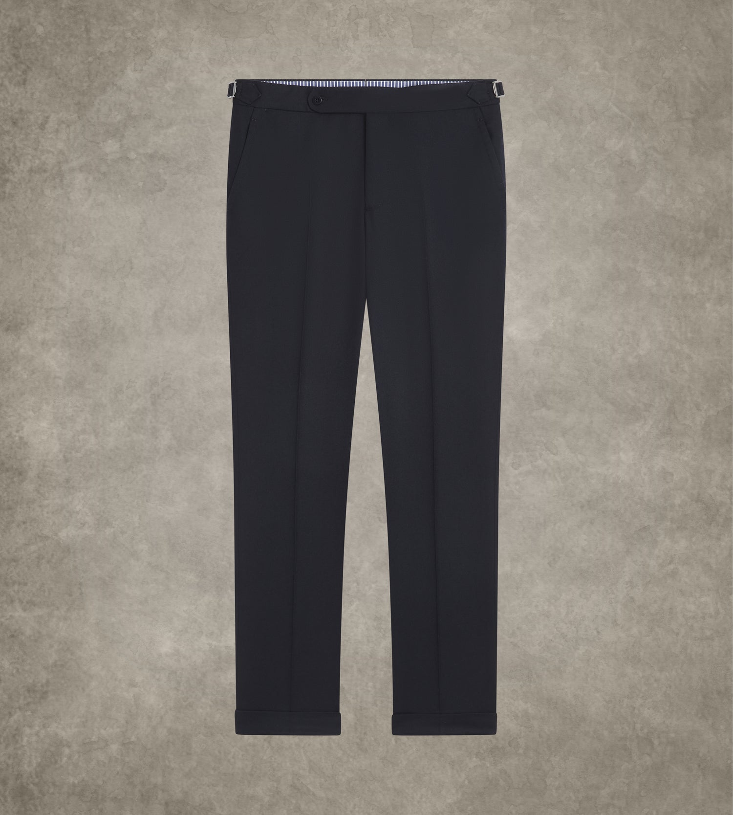 Pantalon bleu marine en flanelle de laine