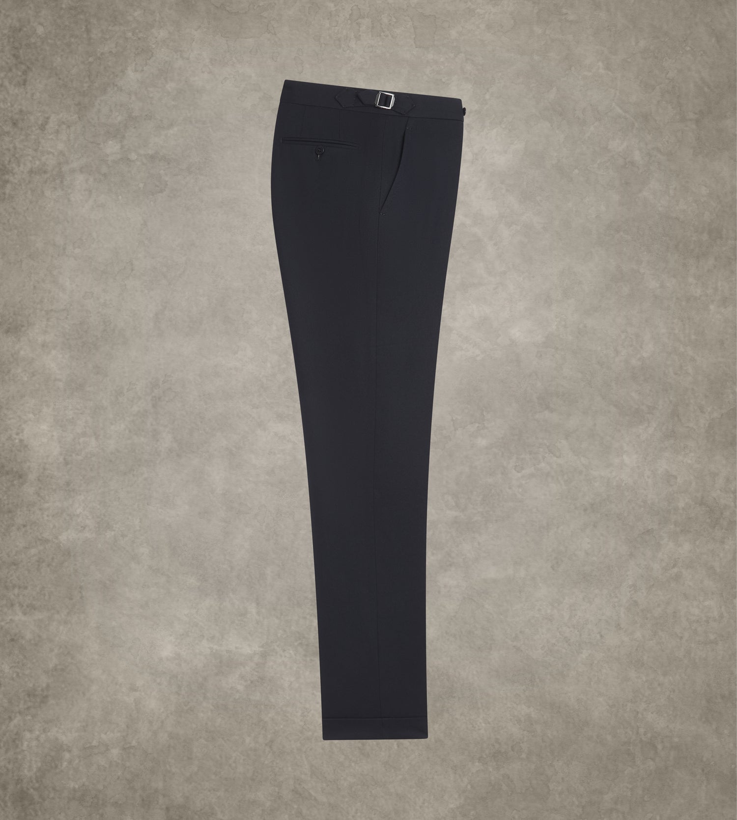 Pantalon bleu marine en flanelle de laine