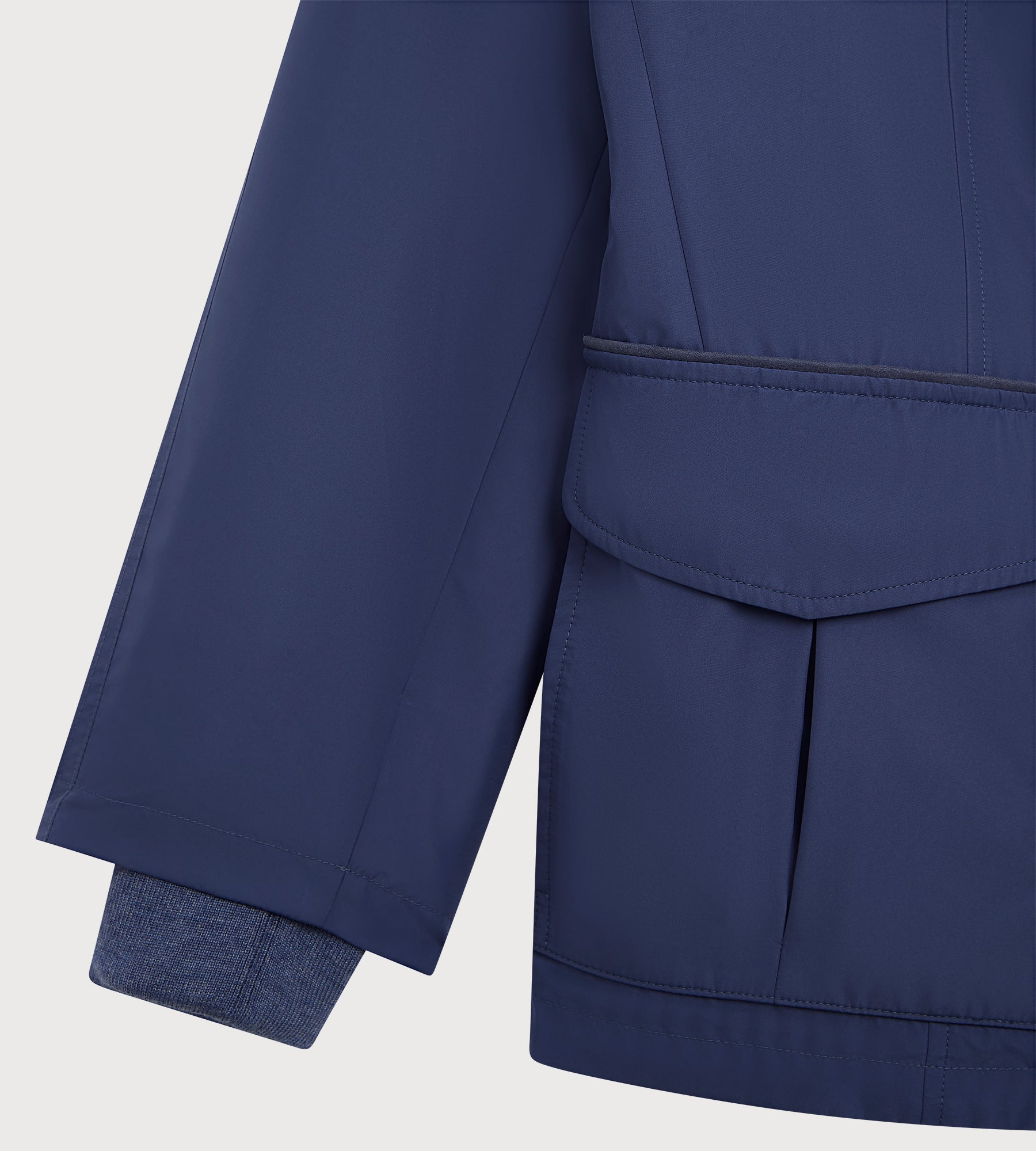 Parka bleu en tissu technique