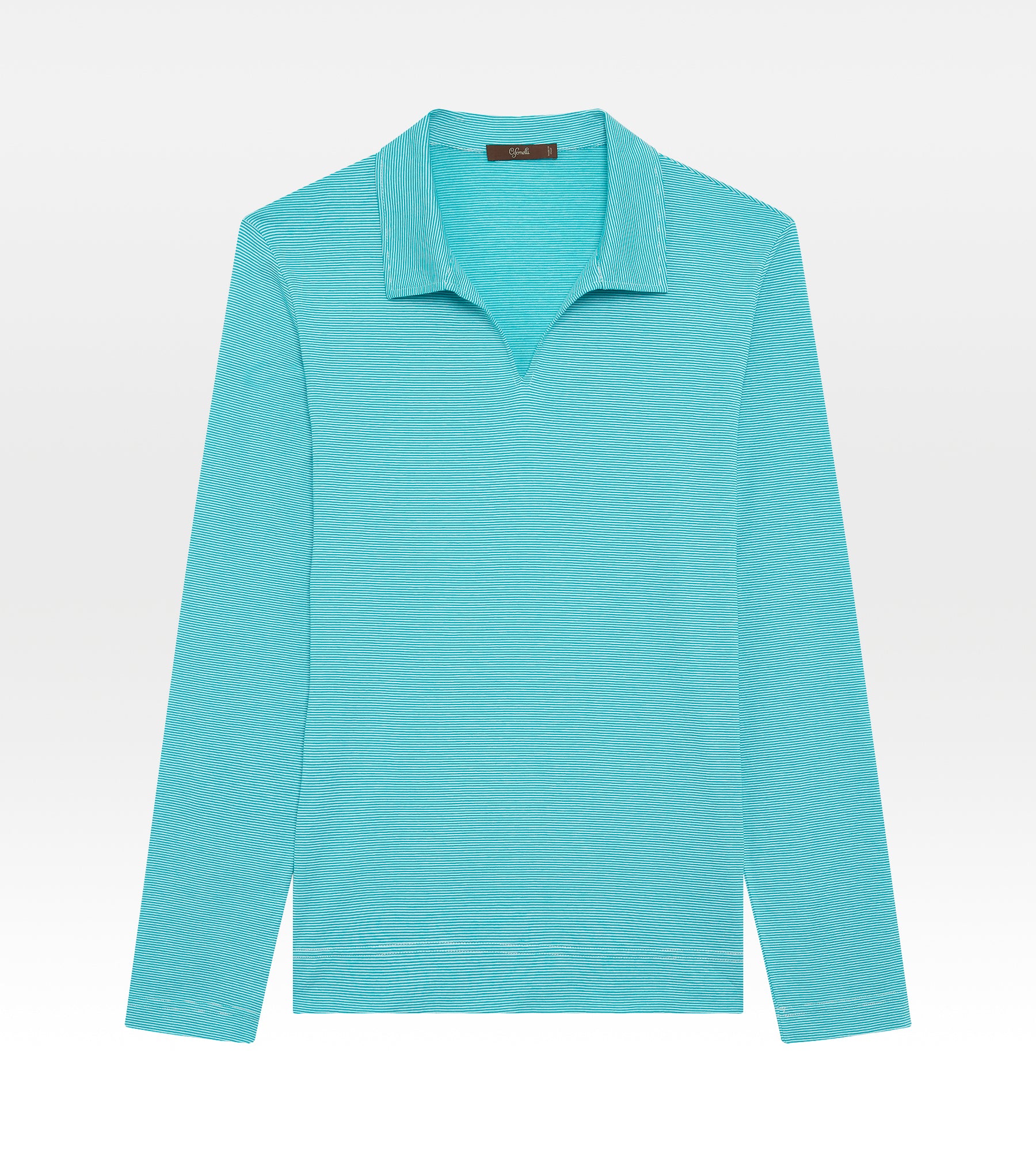 Polo en coton rayé vert