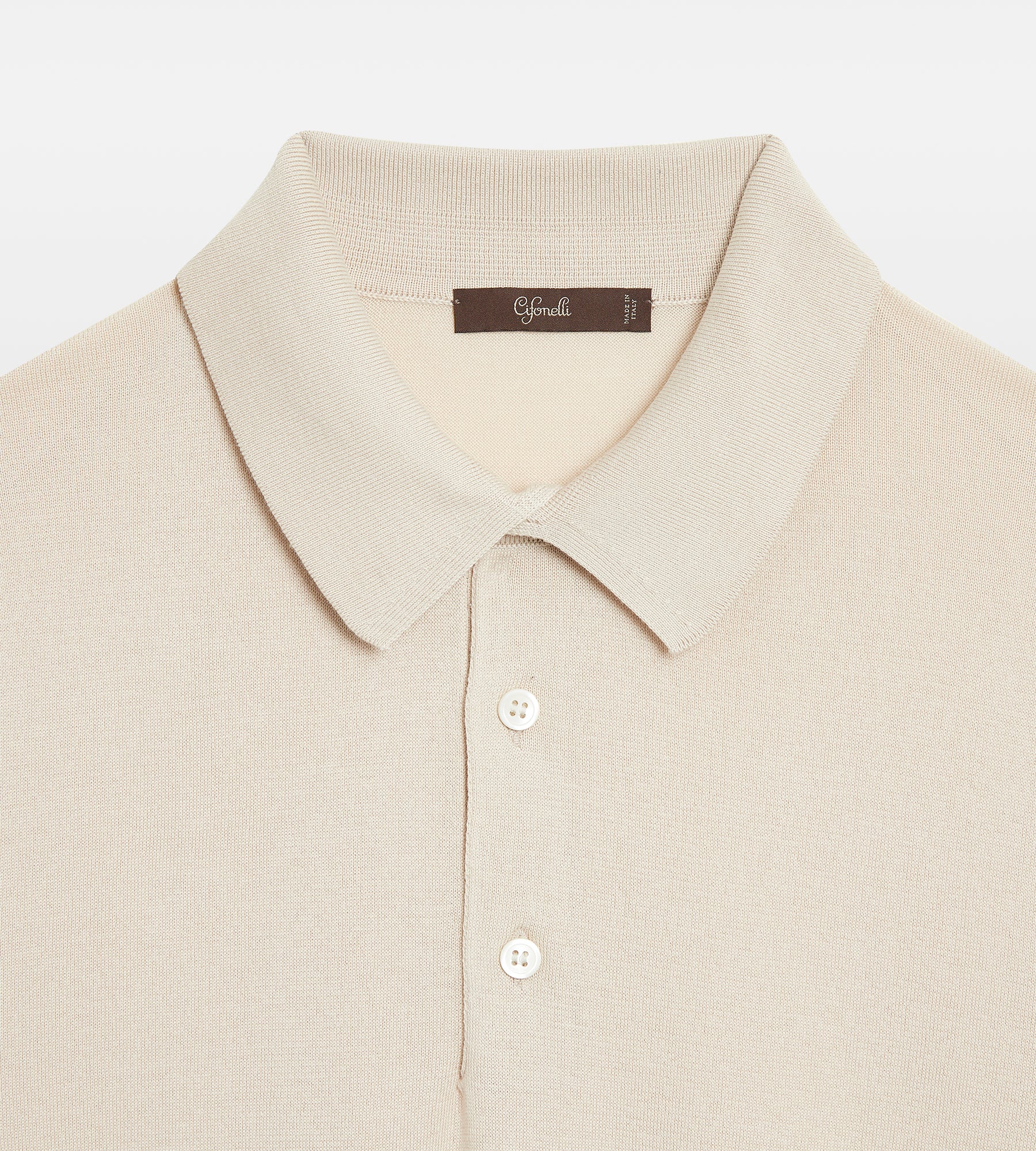 Polo en coton beige