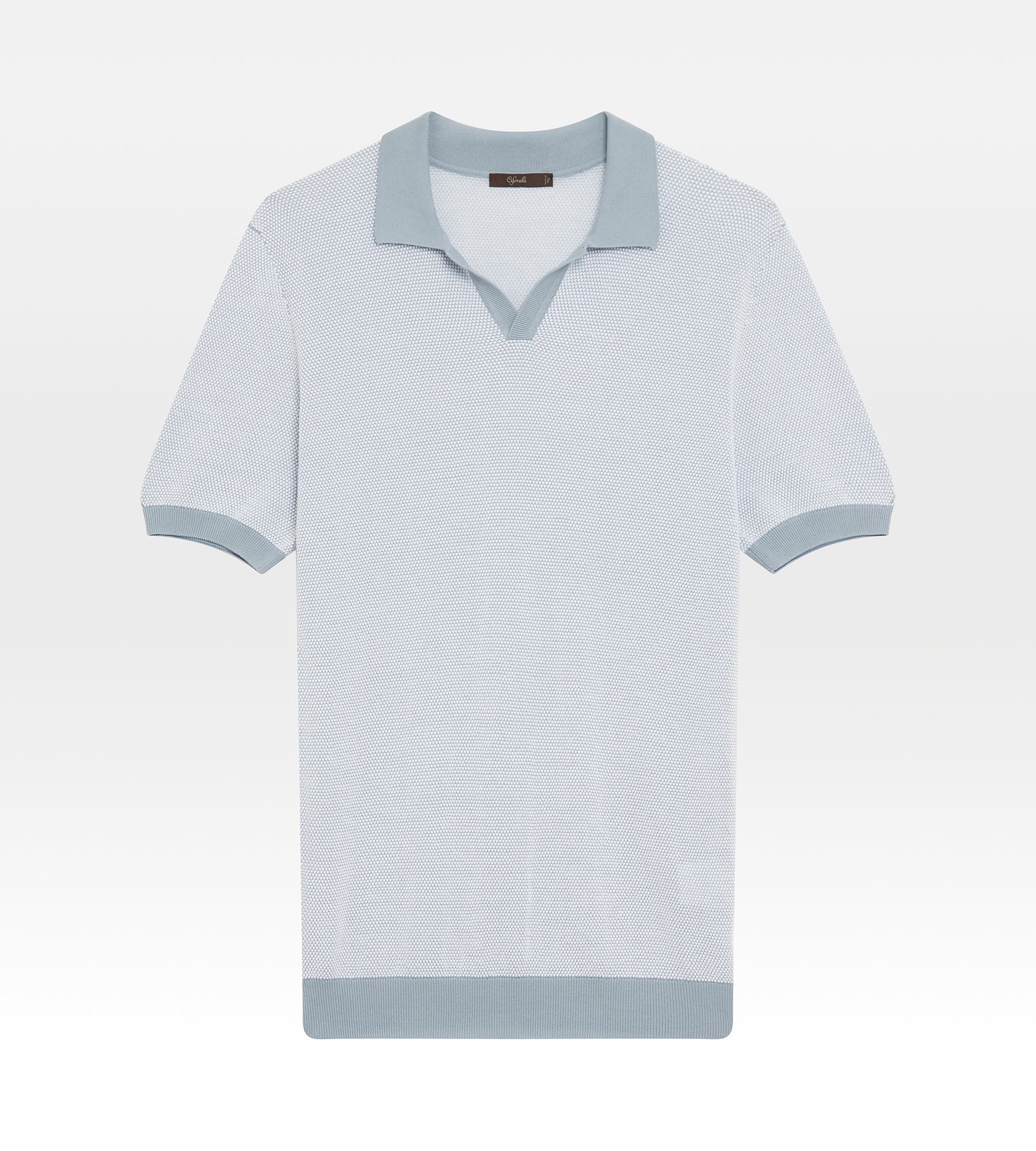 Light blue & white cotton polo shirt