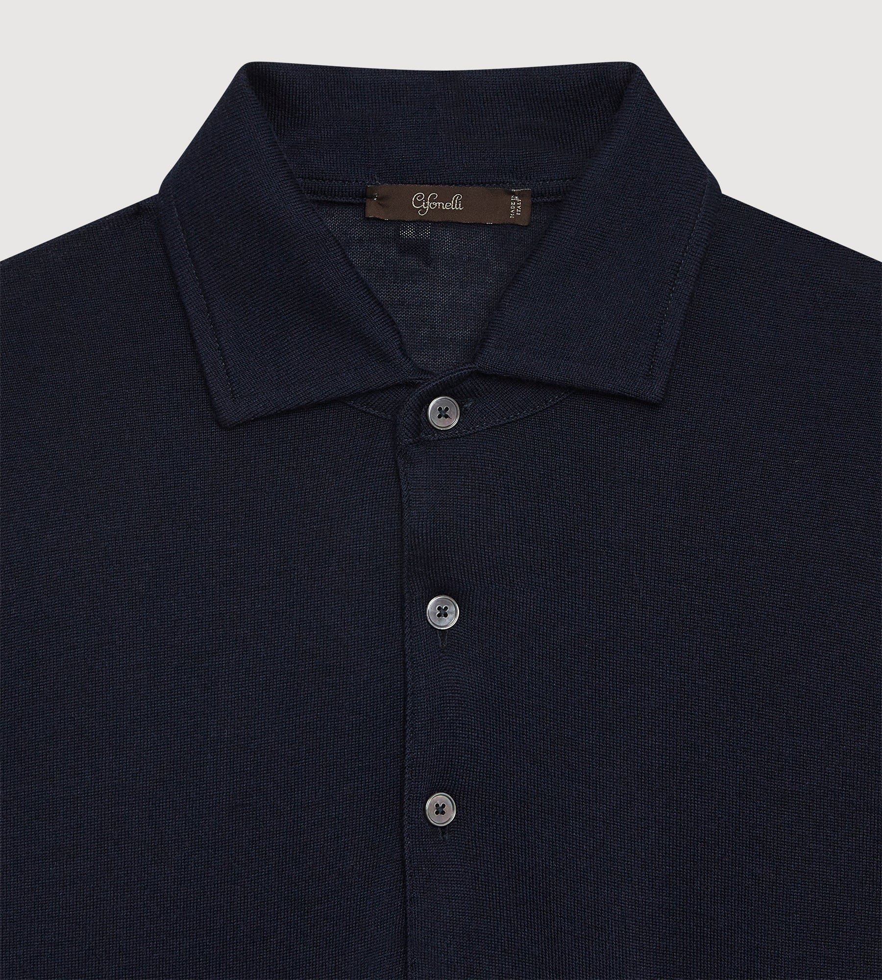 Polo bleu marine en laine & cachemire