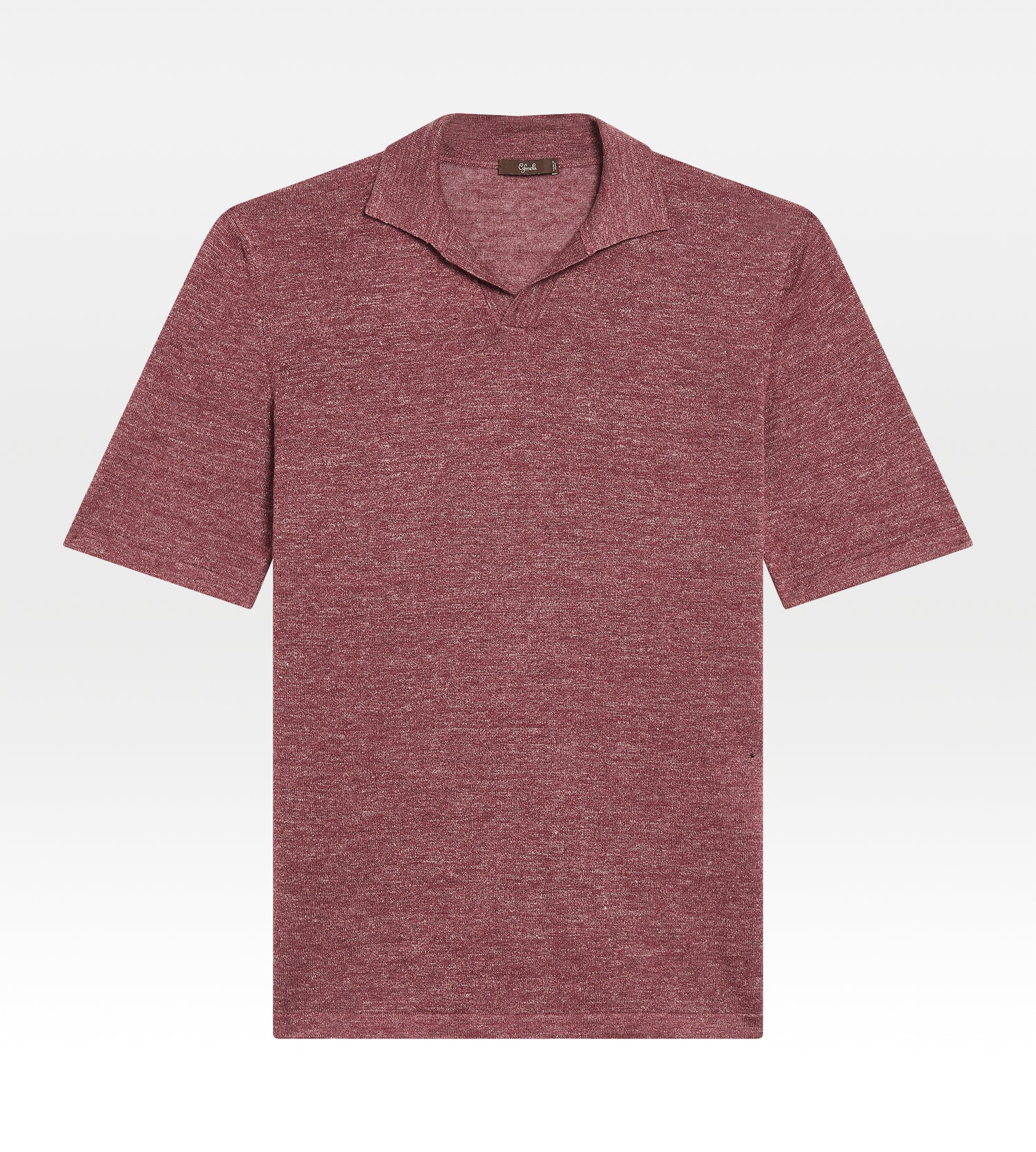 Polo en soie & lin framboise