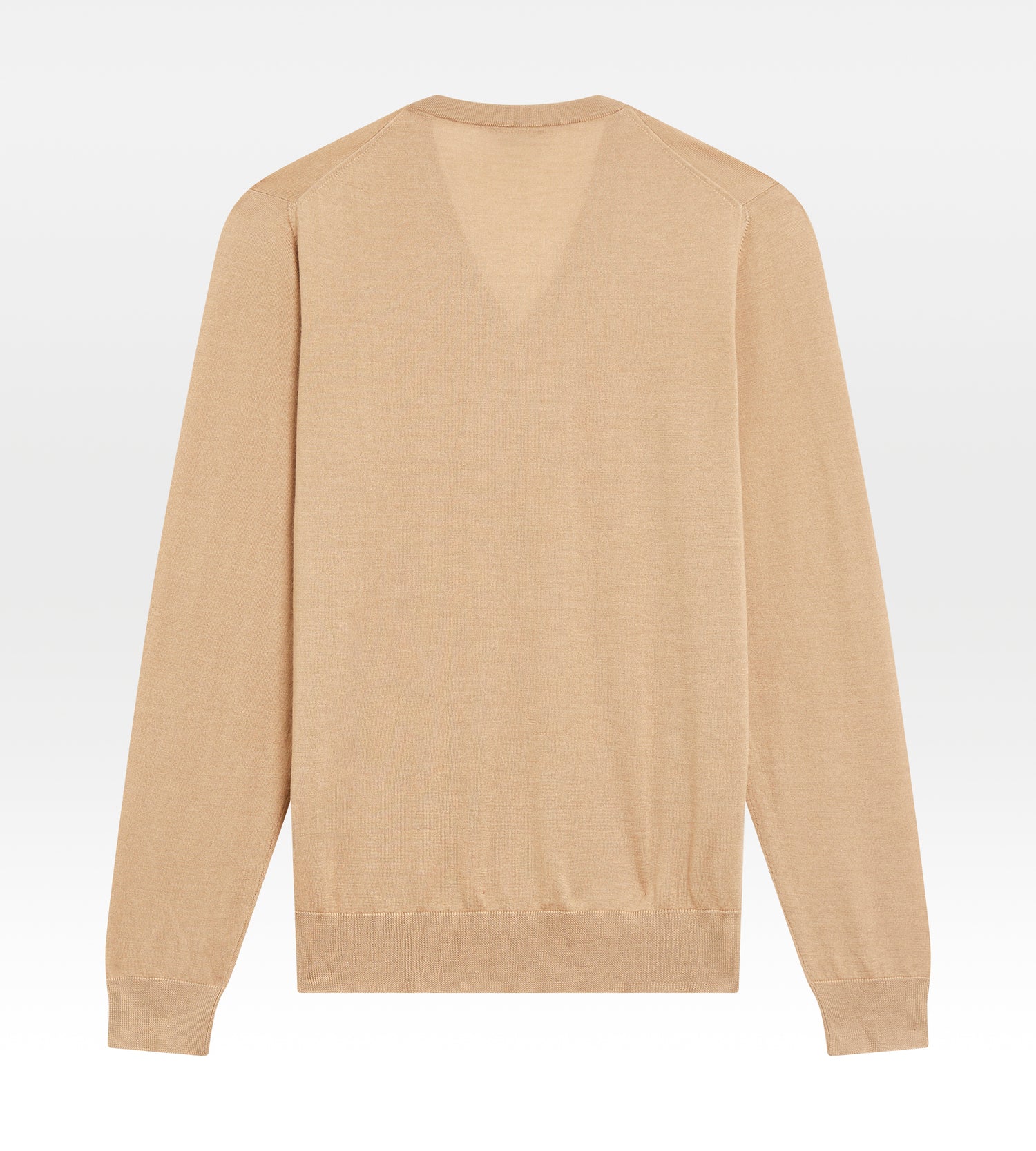 Pull col V en cachemire & soie camel