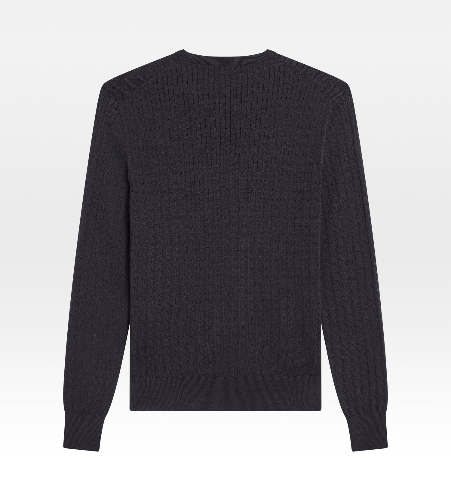 Pull en coton bleu torsadé à col rond