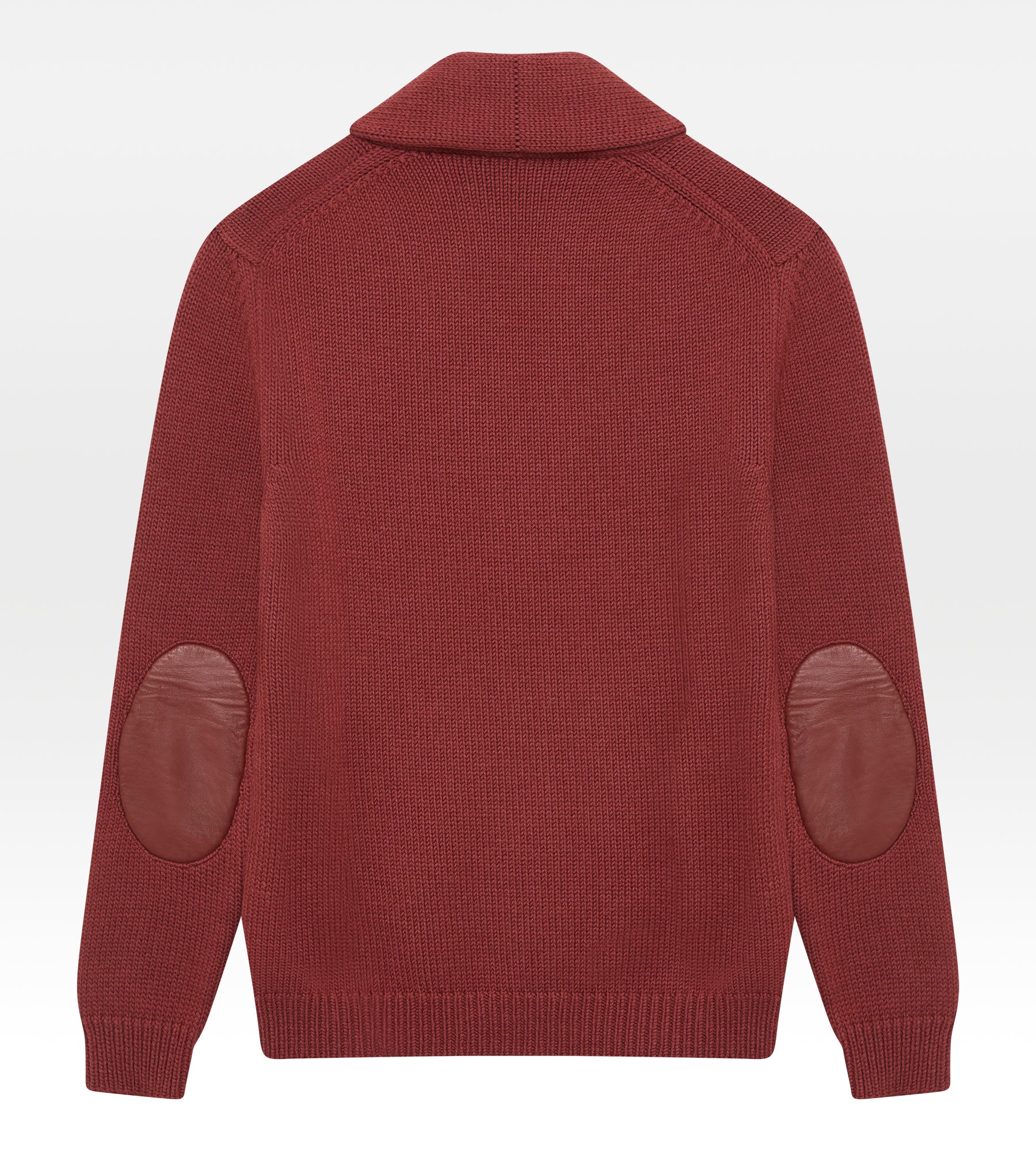 Pull col châle en laine framboise