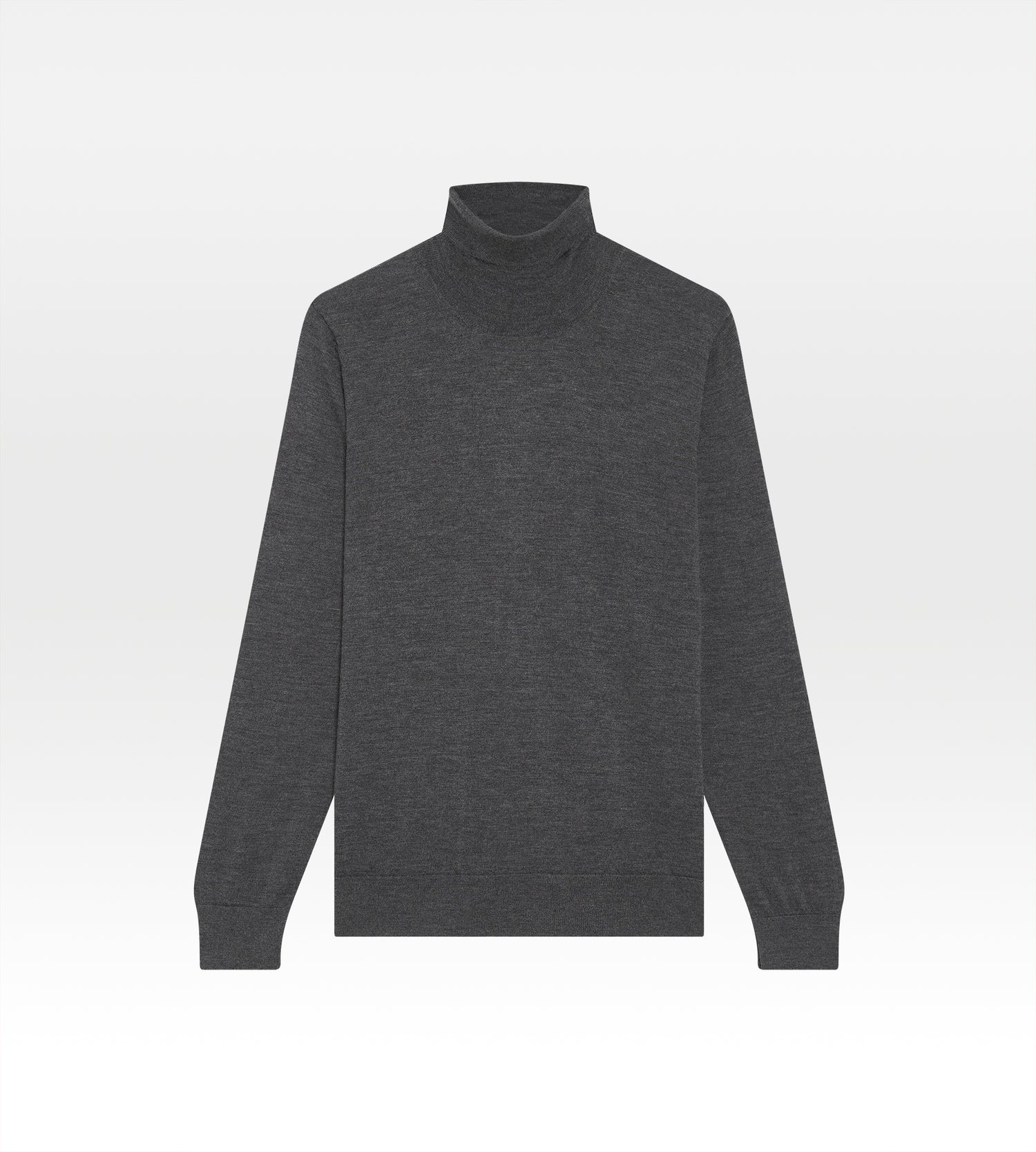 Pull fin à col roulé en cachemire & soie gris
