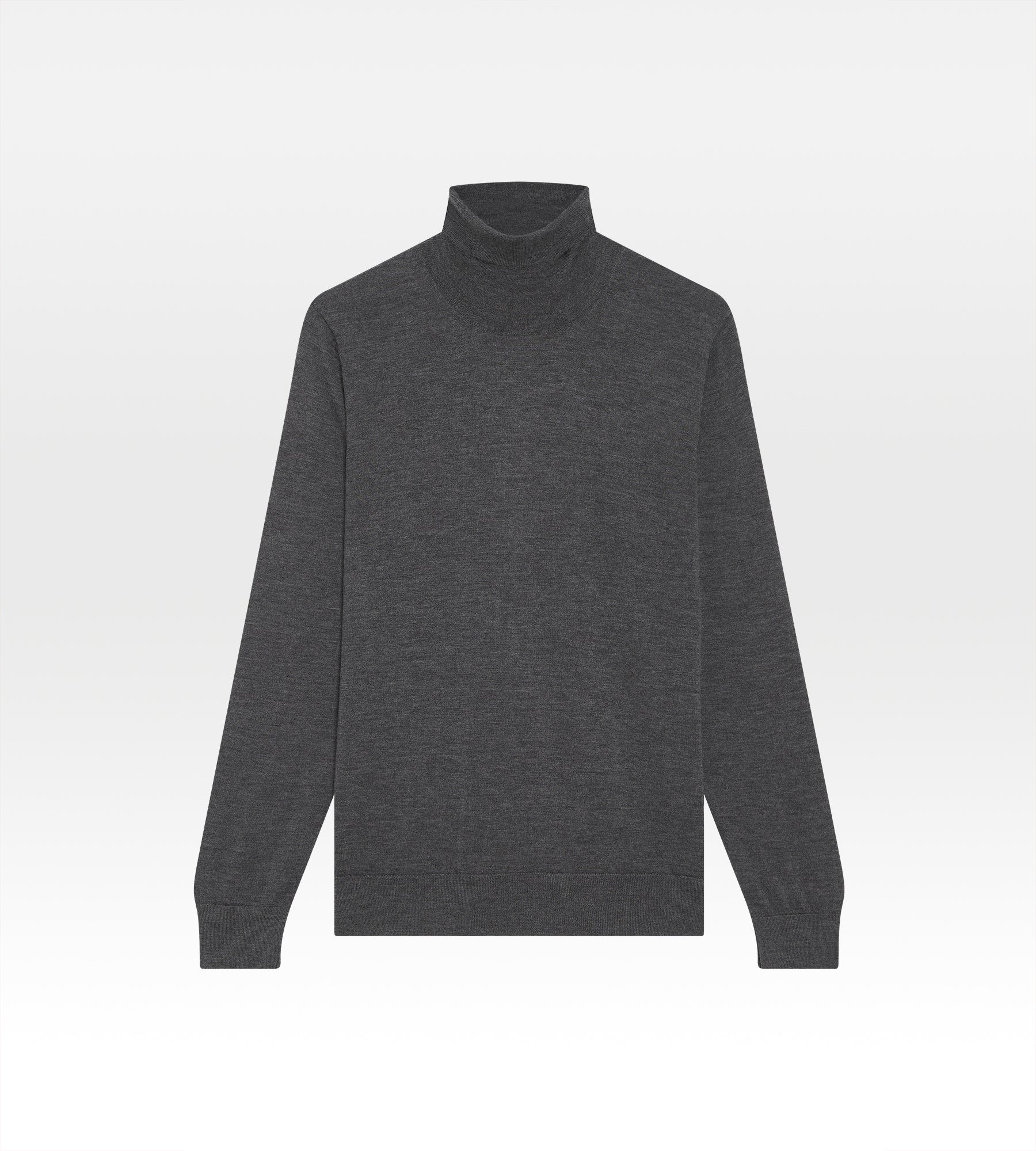 Pull fin à col roulé en cachemire & soie gris