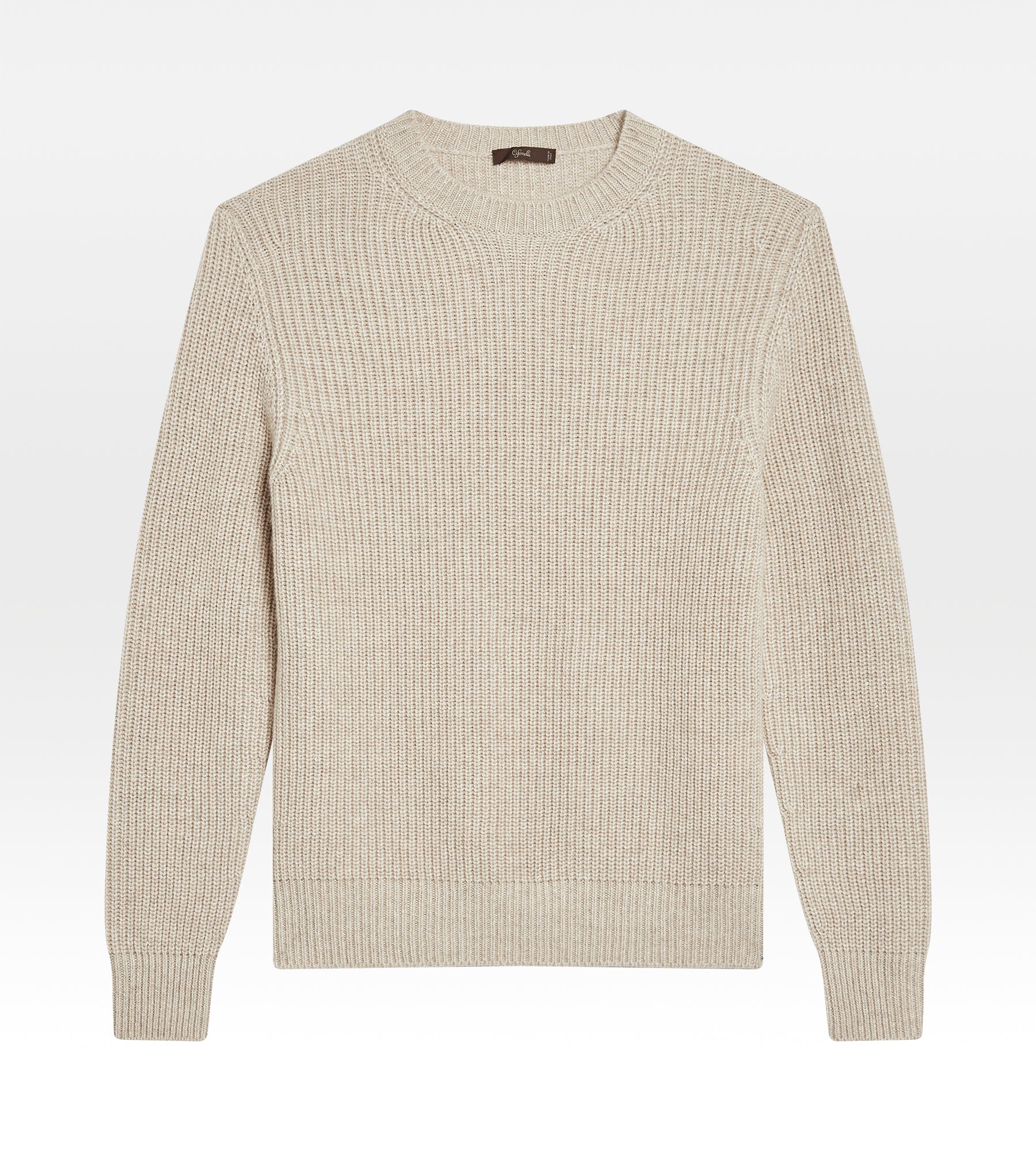 Maille épaisse beige en cachemire et lin