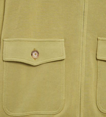 Pull vert à zip en coton
