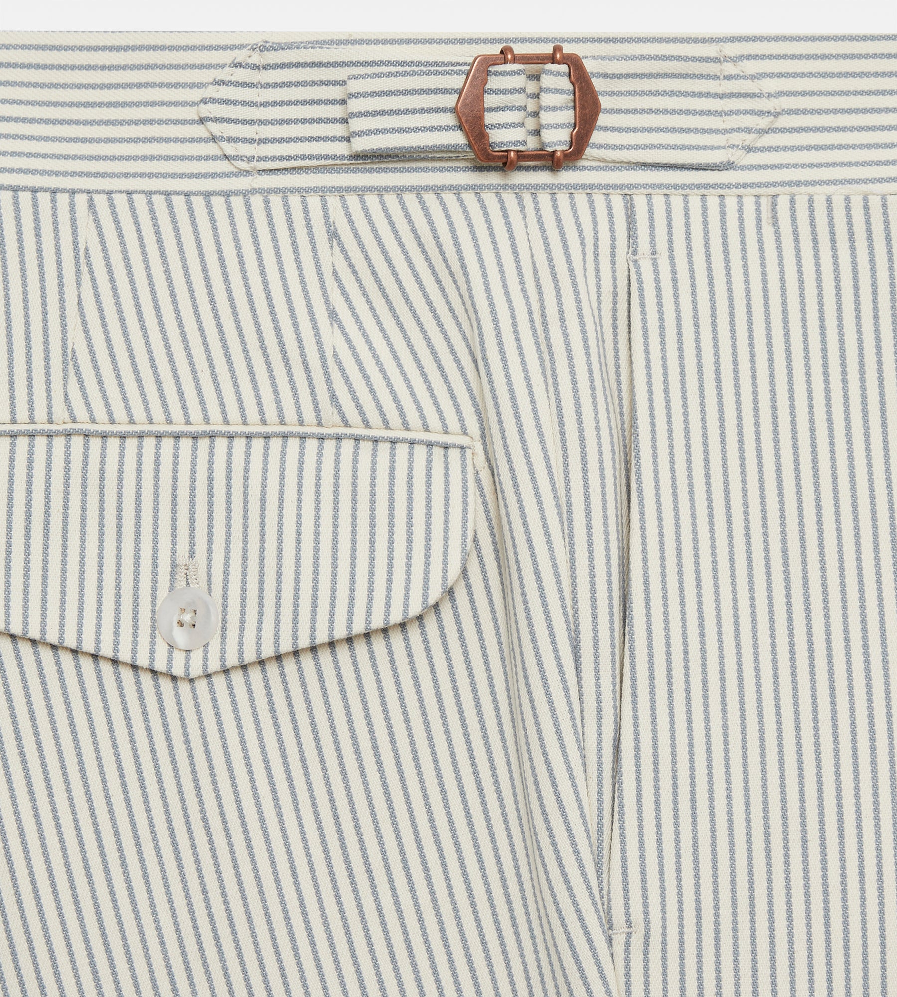 Short en coton rayé gris & blanc